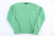 Youth Polo Ralph Lauren Embroidered Logo Green Knit Sweater