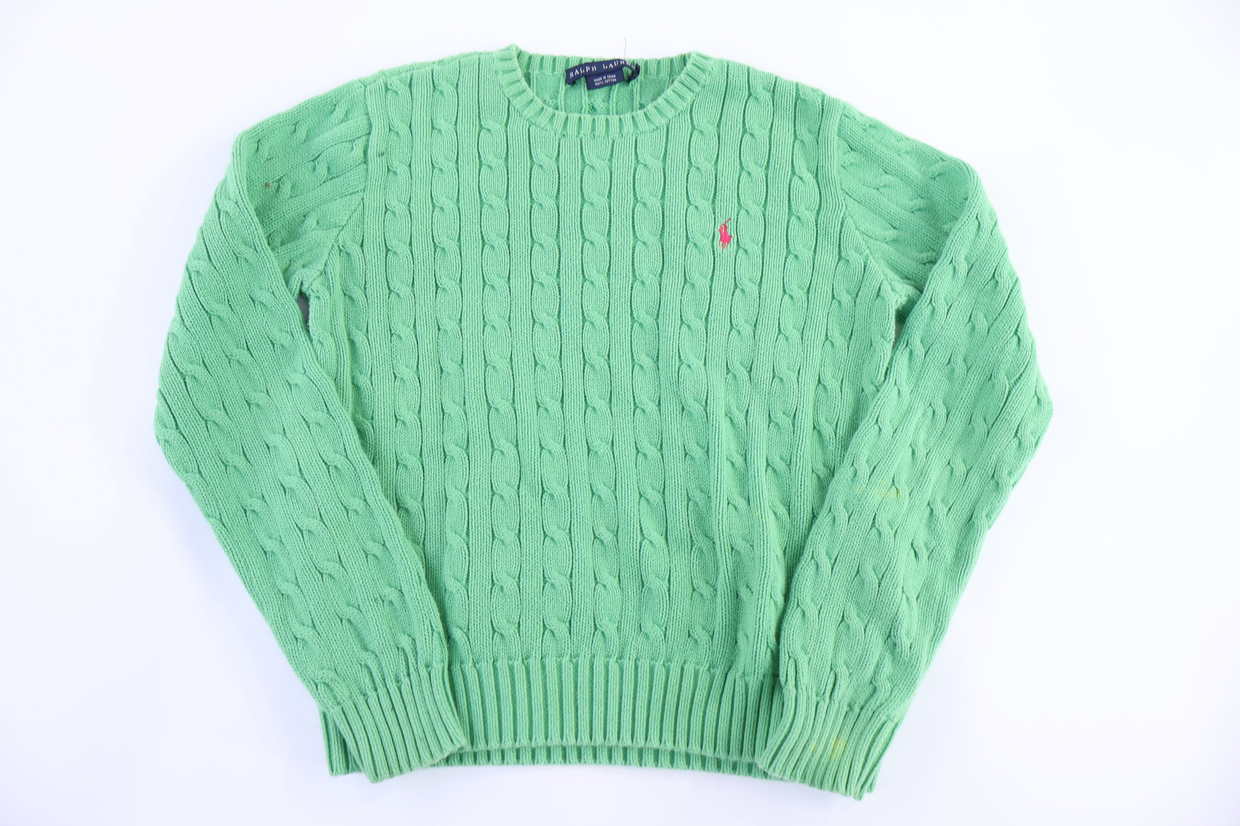 Youth Polo Ralph Lauren Embroidered Logo Green Knit Sweater