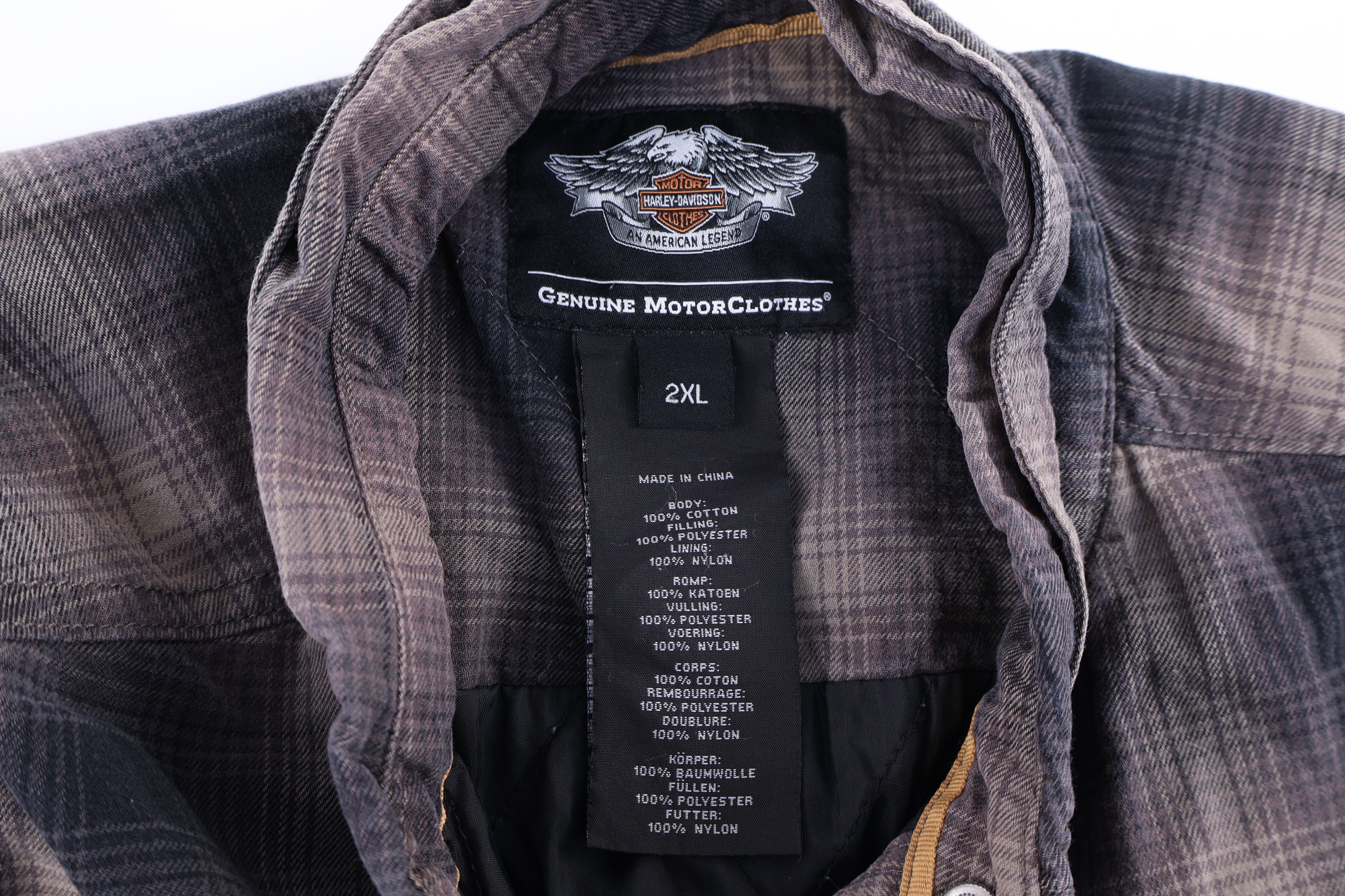 Harley Davidson Motorcycles Plaid LS Button Down