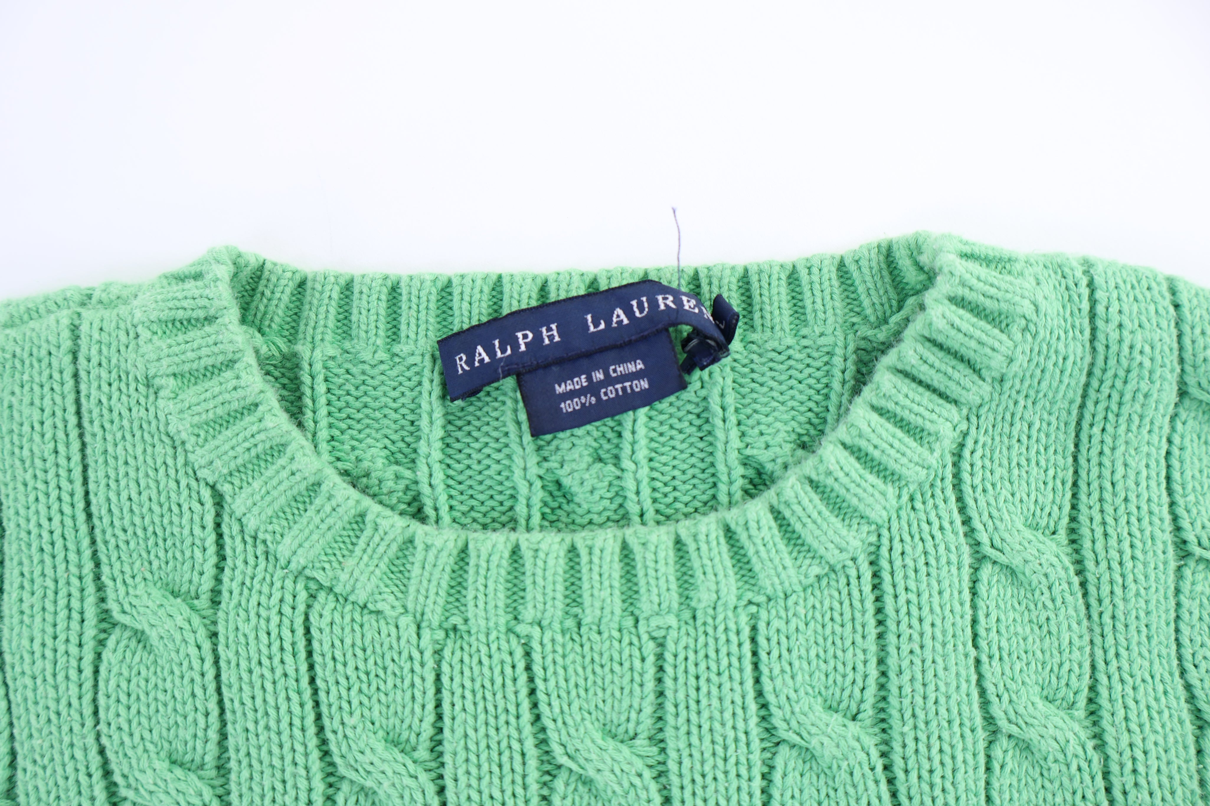 Youth Polo Ralph Lauren Embroidered Logo Green Knit Sweater