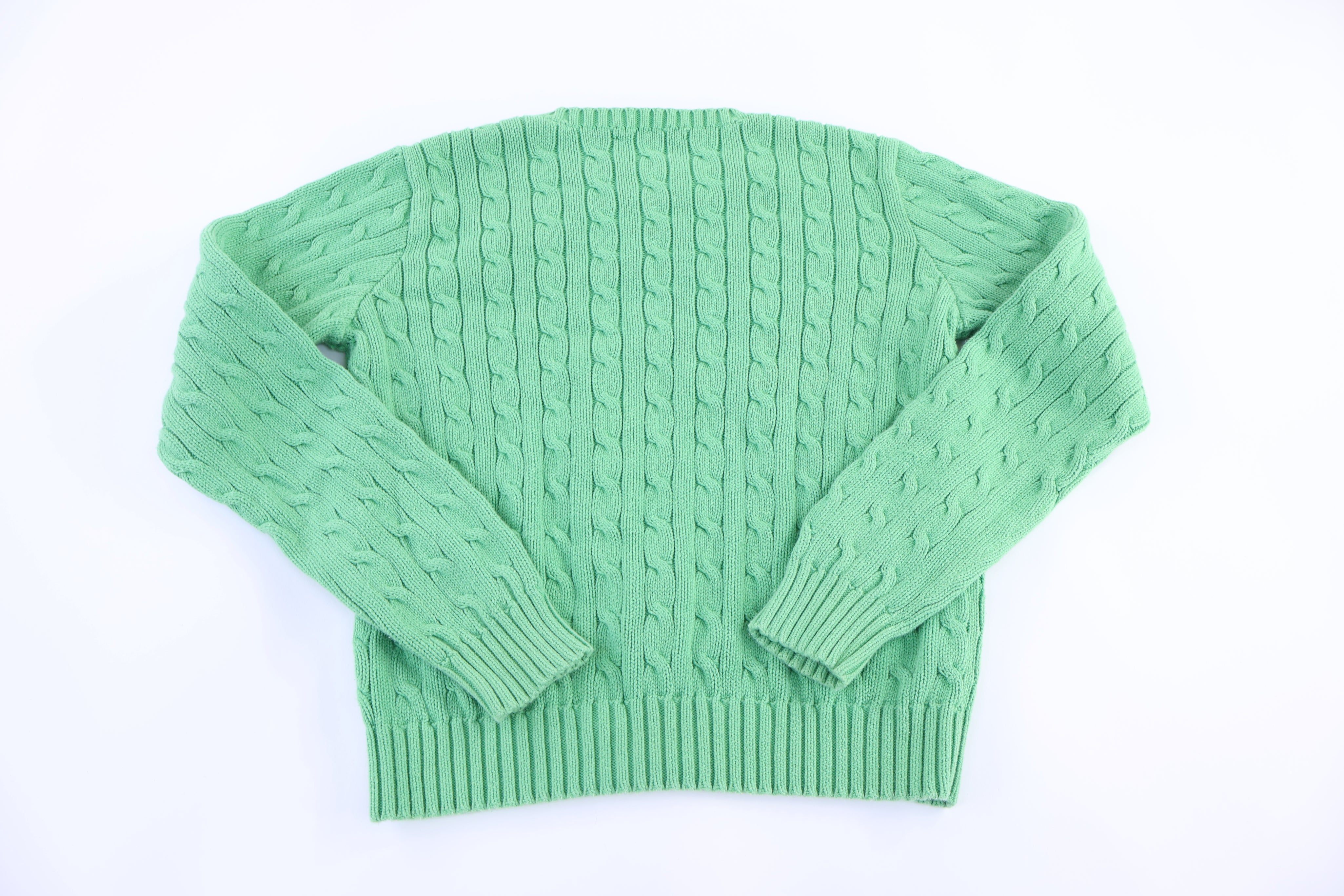 Youth Polo Ralph Lauren Embroidered Logo Green Knit Sweater