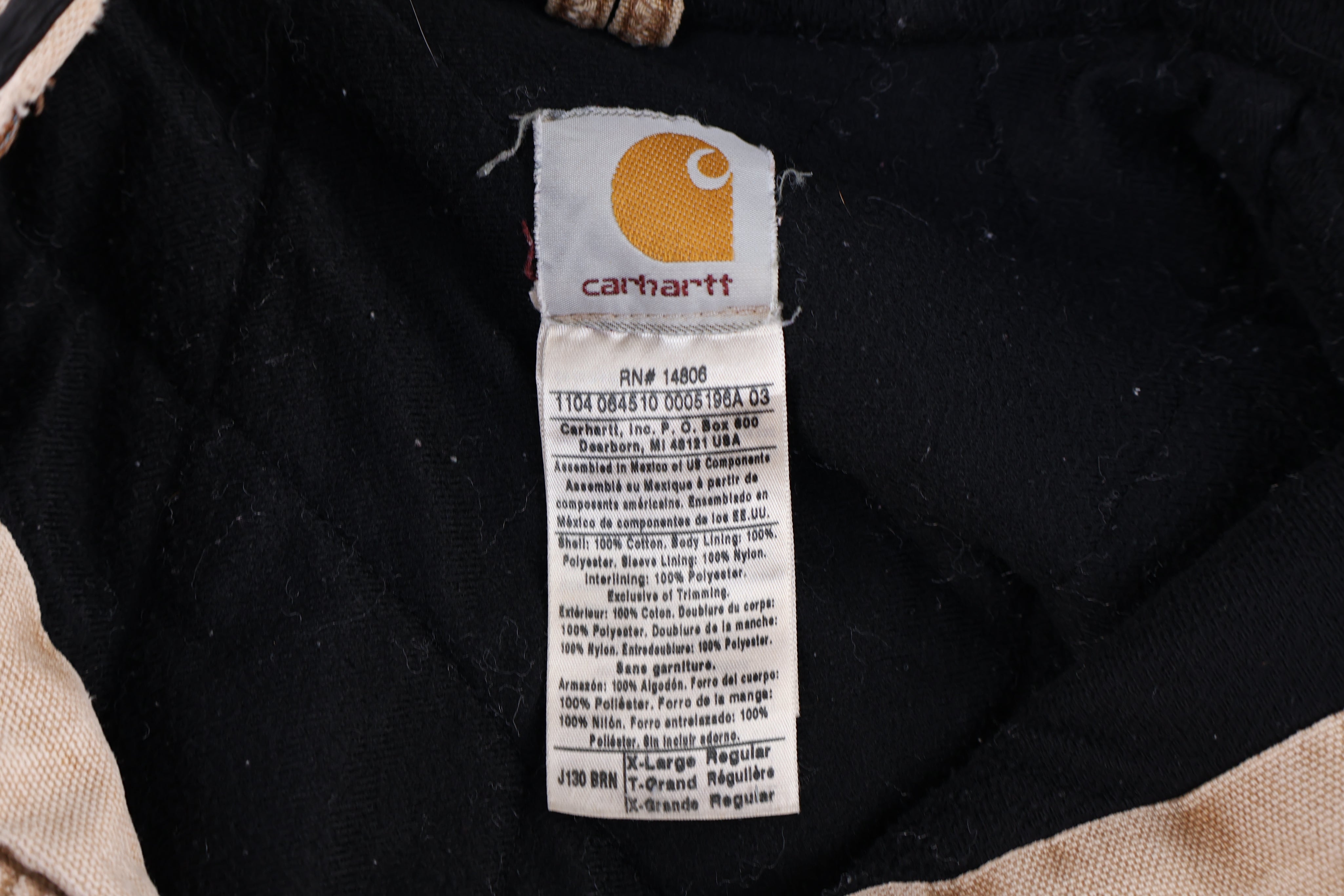 Carhartt Logo Patch Tan Full Zip Jacket