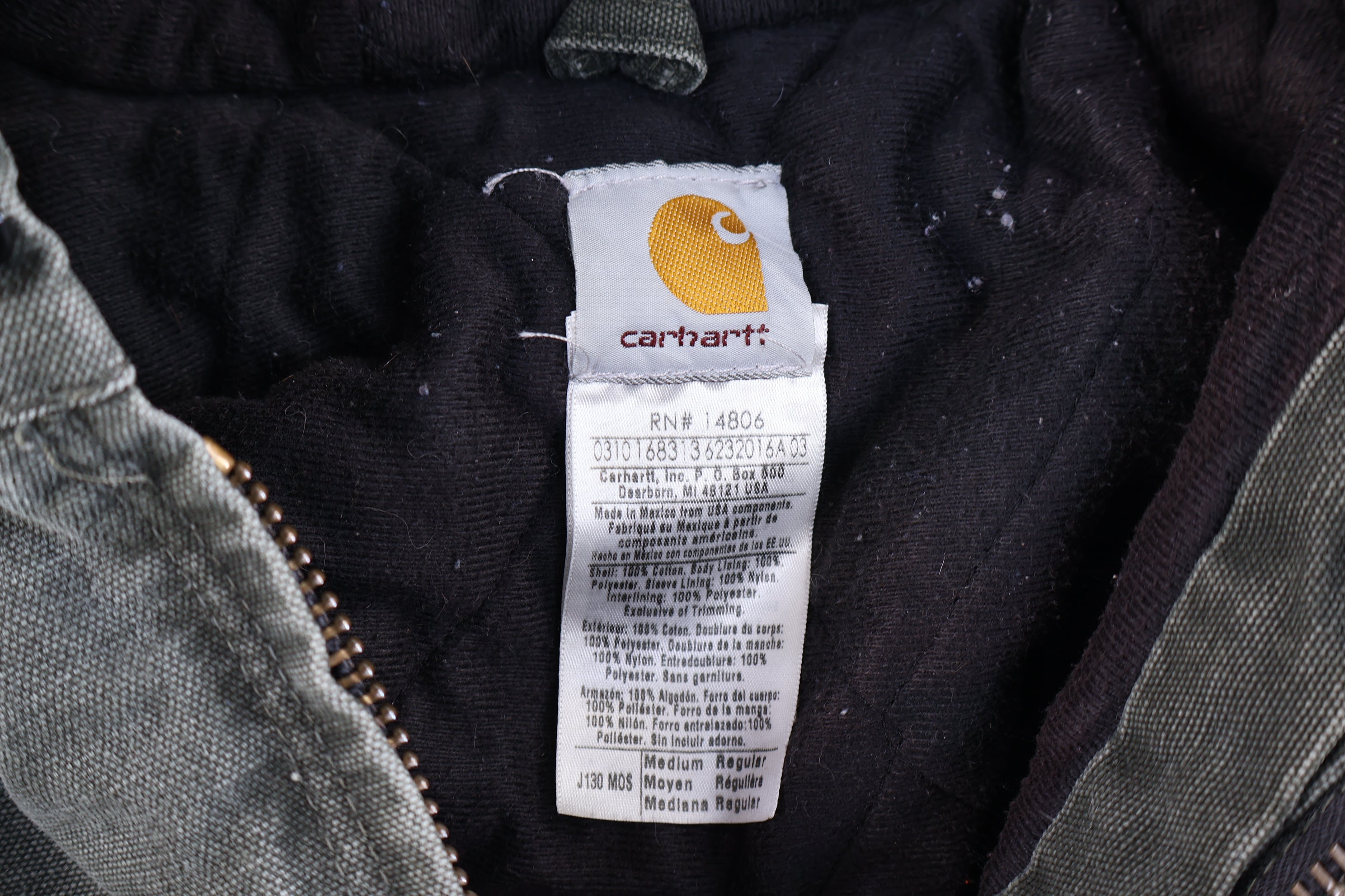 Carhartt Logo Patch Green Full Zip Jacket