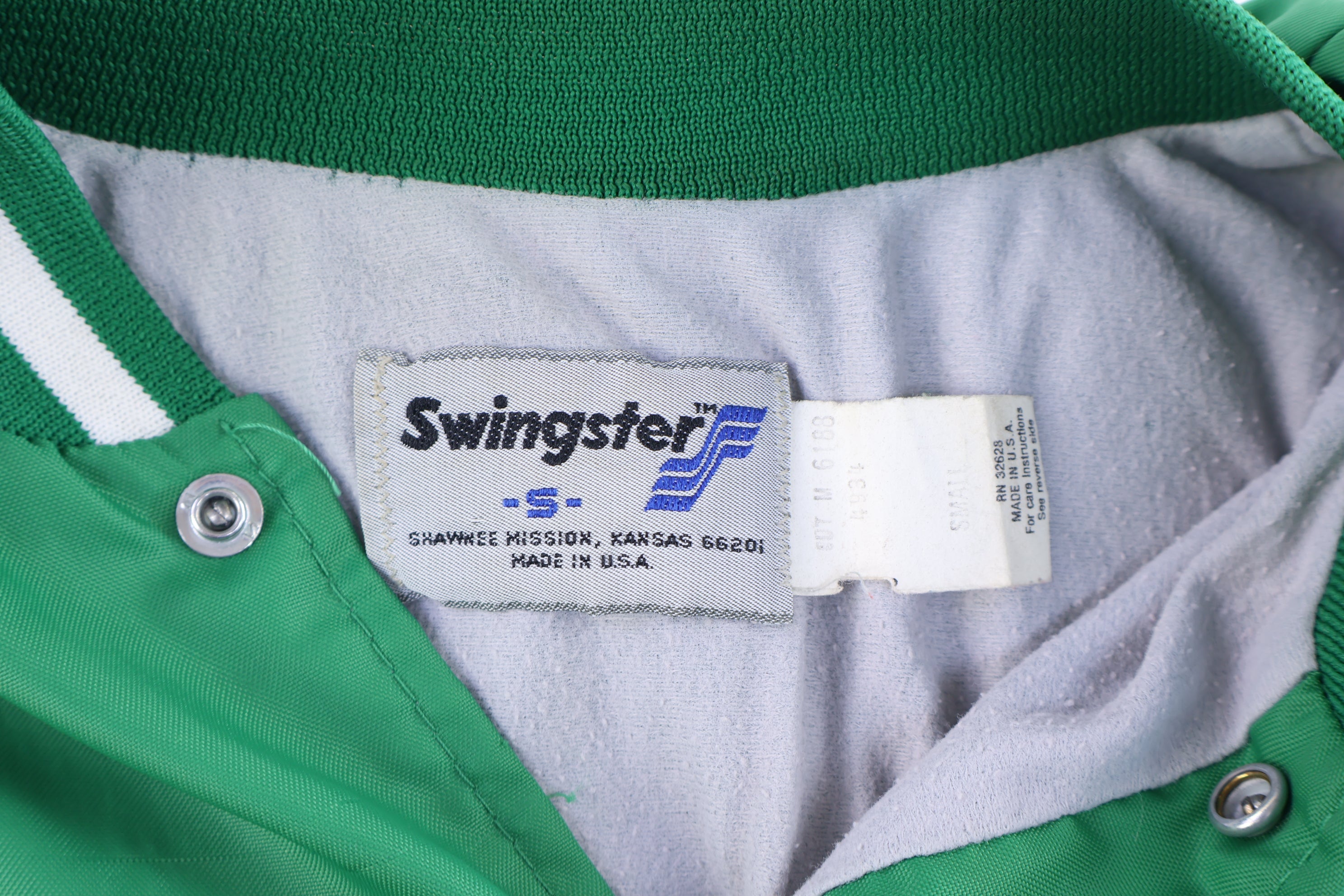 80's Boston Celtics Basketball Full Snap Bomber Jacket