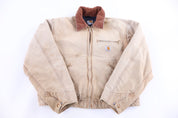Carhartt Logo Patch Tan Blanket Lined Detroit Jacket
