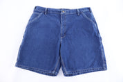 Carhartt Logo Patch Dark Wash Denim Shorts
