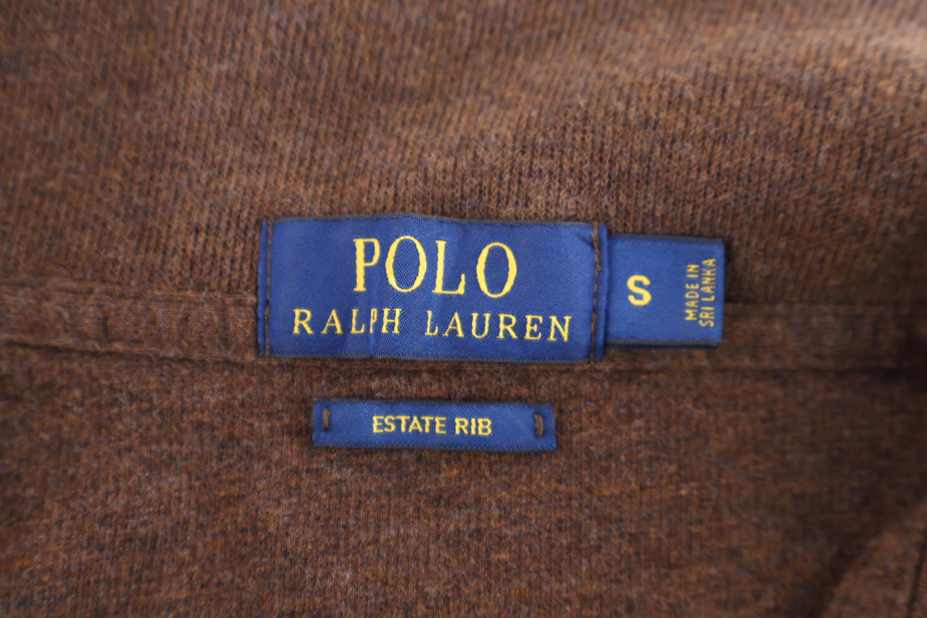 Polo Ralph Lauren Embroidered Logo Brown Quarter Zip Sweater