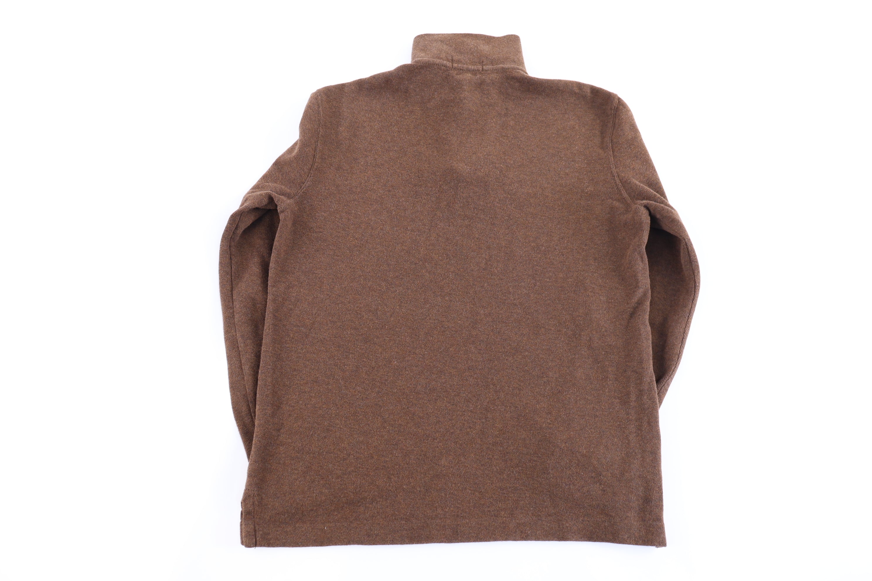 Polo Ralph Lauren Embroidered Logo Brown Quarter Zip Sweater