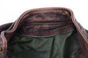 70's Dark Brown Full Zip Leather Jacket