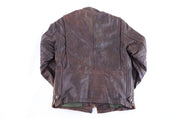 70's Dark Brown Full Zip Leather Jacket