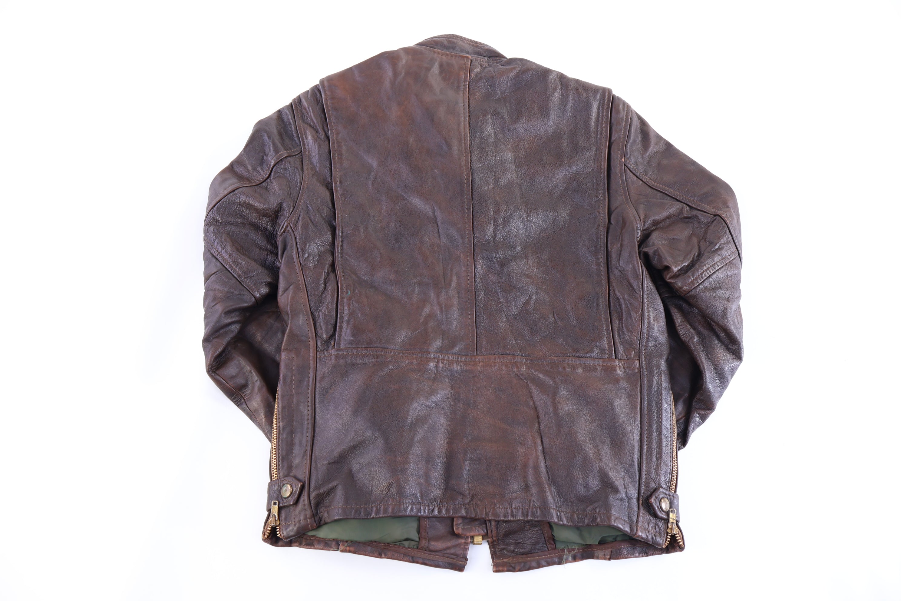 70's Dark Brown Full Zip Leather Jacket