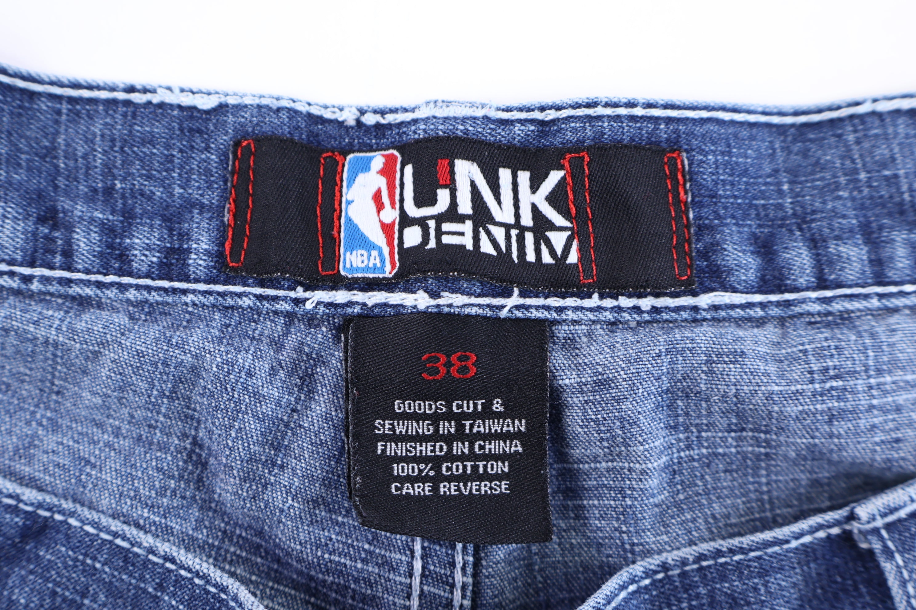Vintage New York Knicks Basketball Embroidered Denim Shorts