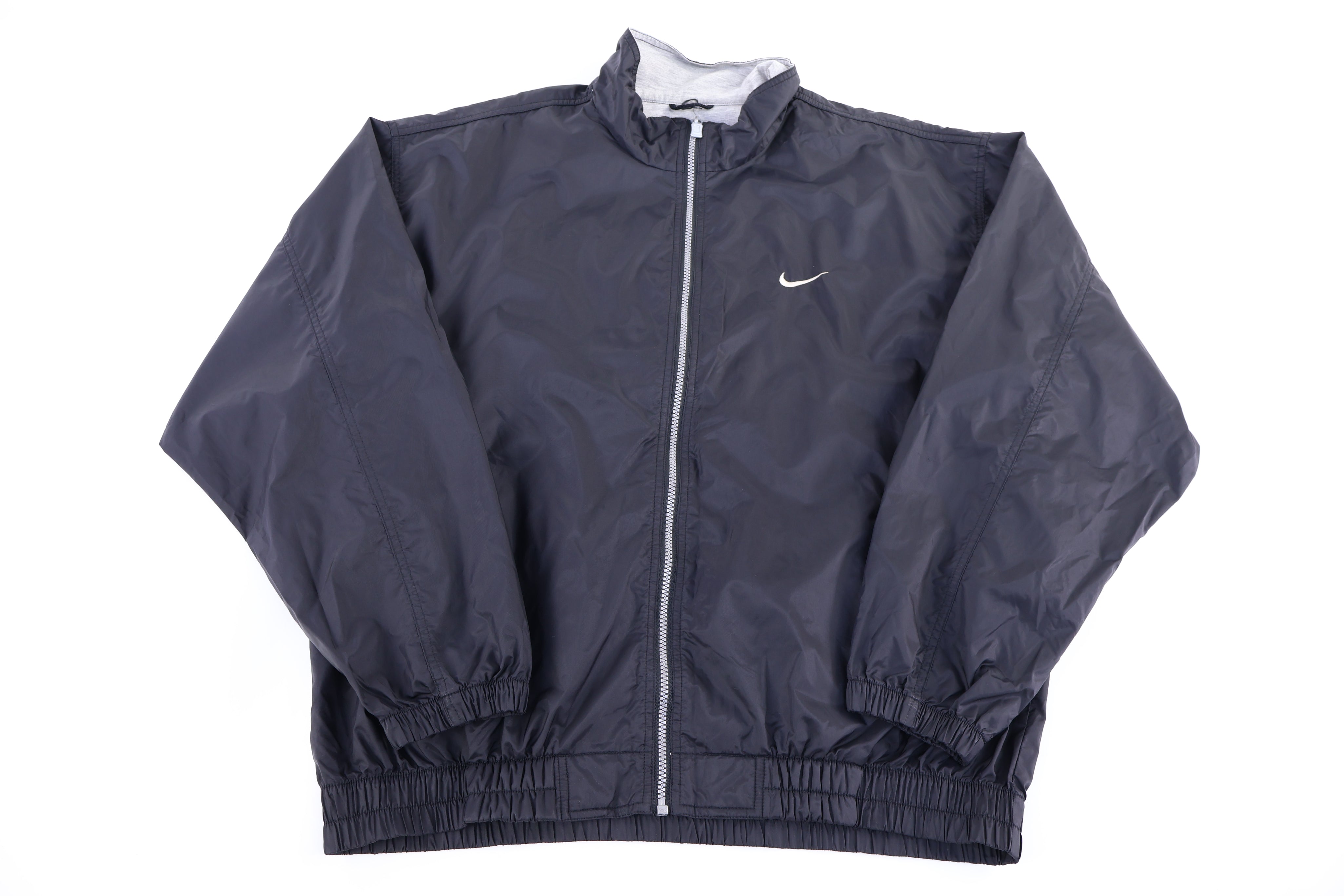 90's Nike Embroidered Logo Black Full Zip Jacket