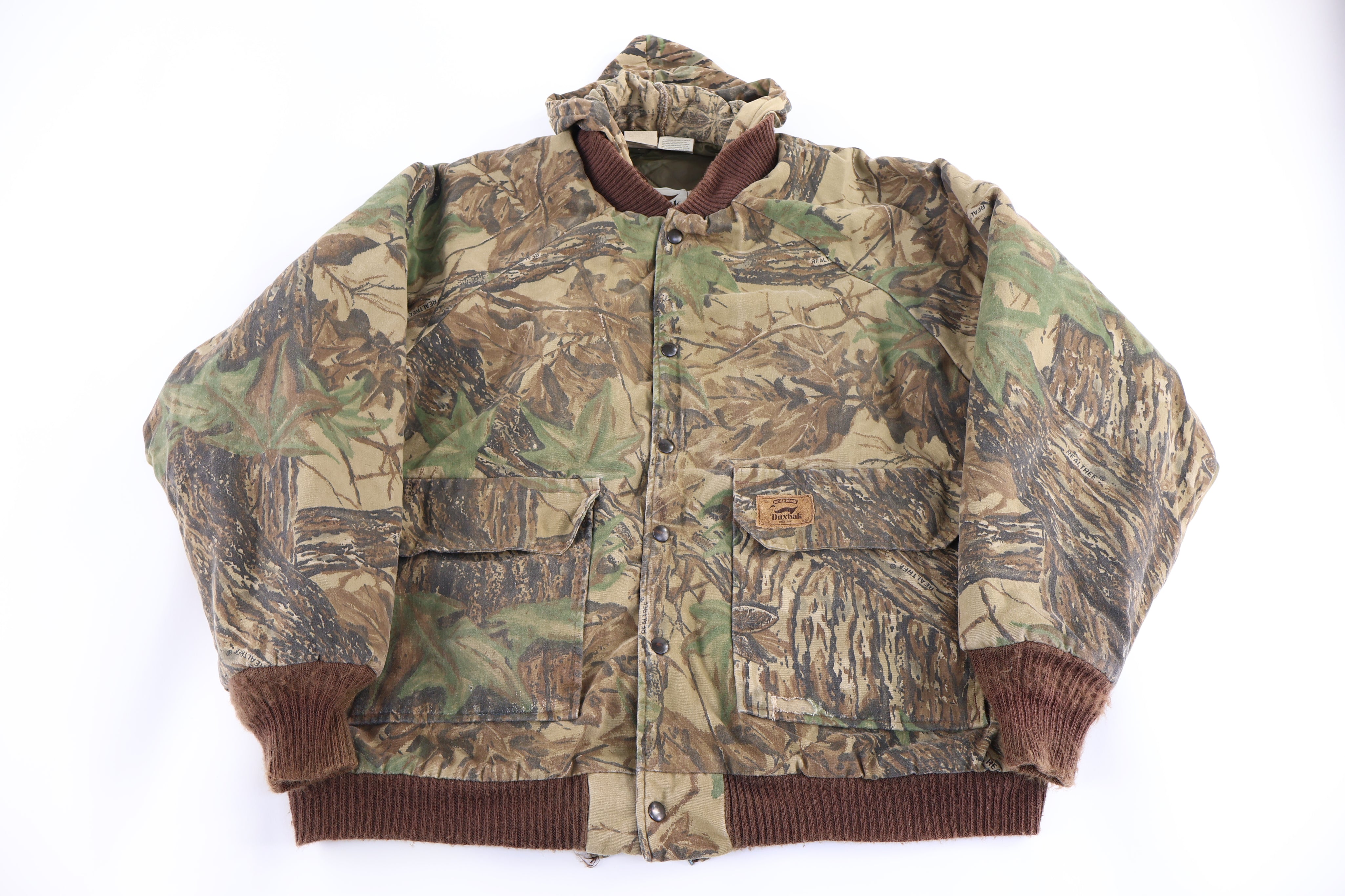 90's Duxbak Camo Full Snap Jacket