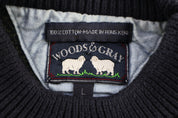 Vintage Woods & Gray Grid Pattern Knit Sweater