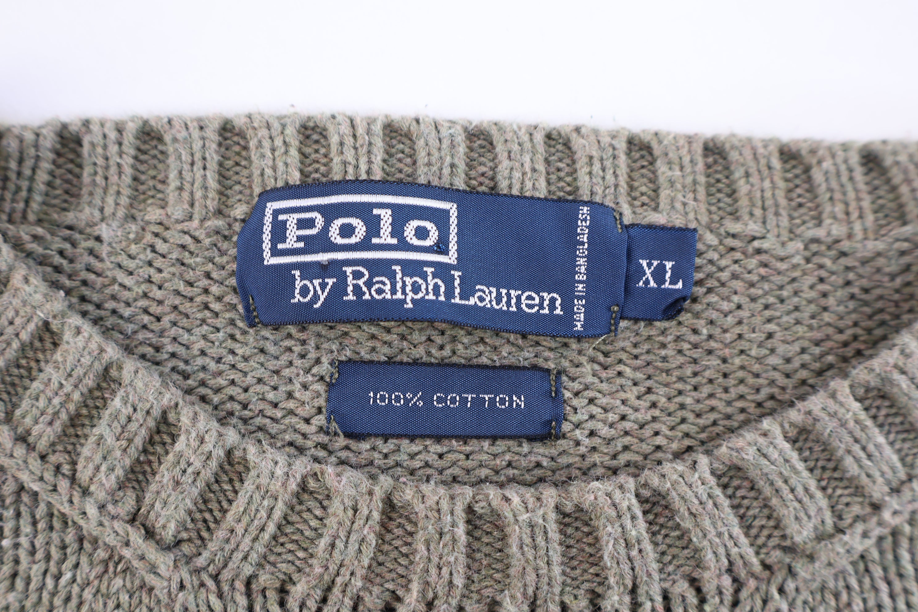 Poo by Ralph Lauren Embroidered Logo Grey Knit Sweater