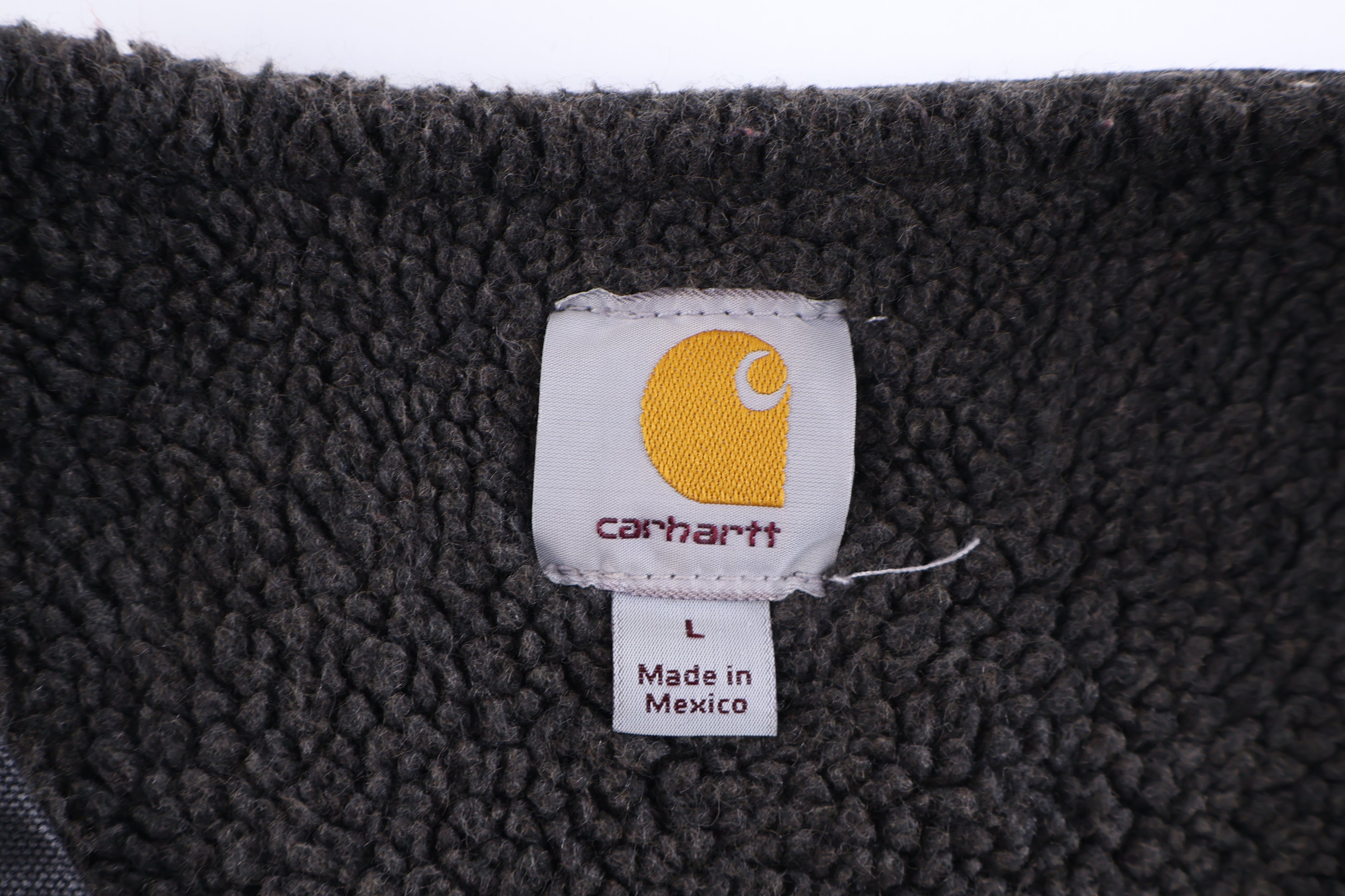 Carhartt Logo Patch Grey Full Zip Sherpa Lined Vest