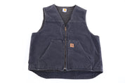 Carhartt Logo Patch Grey Full Zip Sherpa Lined Vest