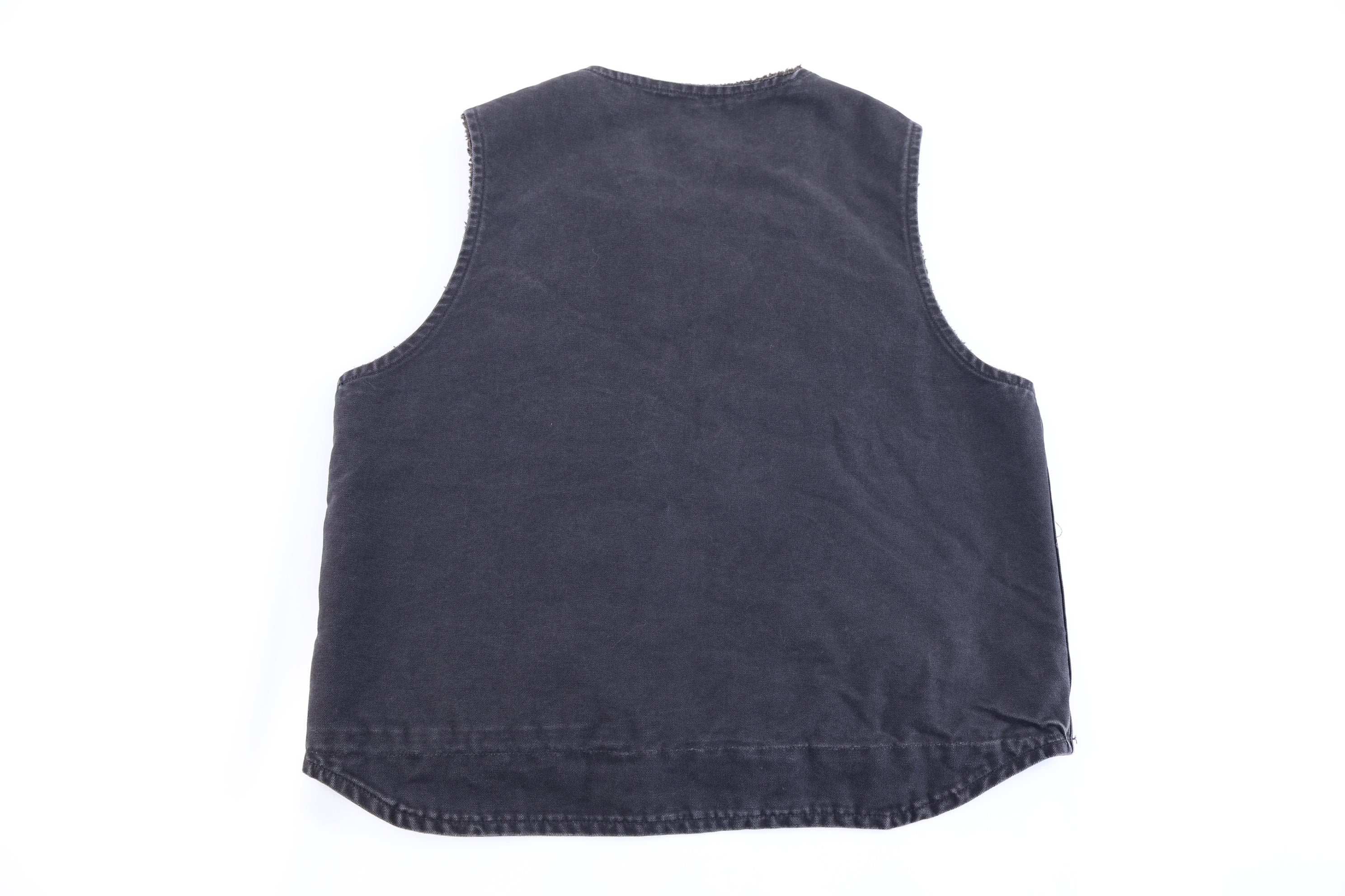 Carhartt Logo Patch Grey Full Zip Sherpa Lined Vest