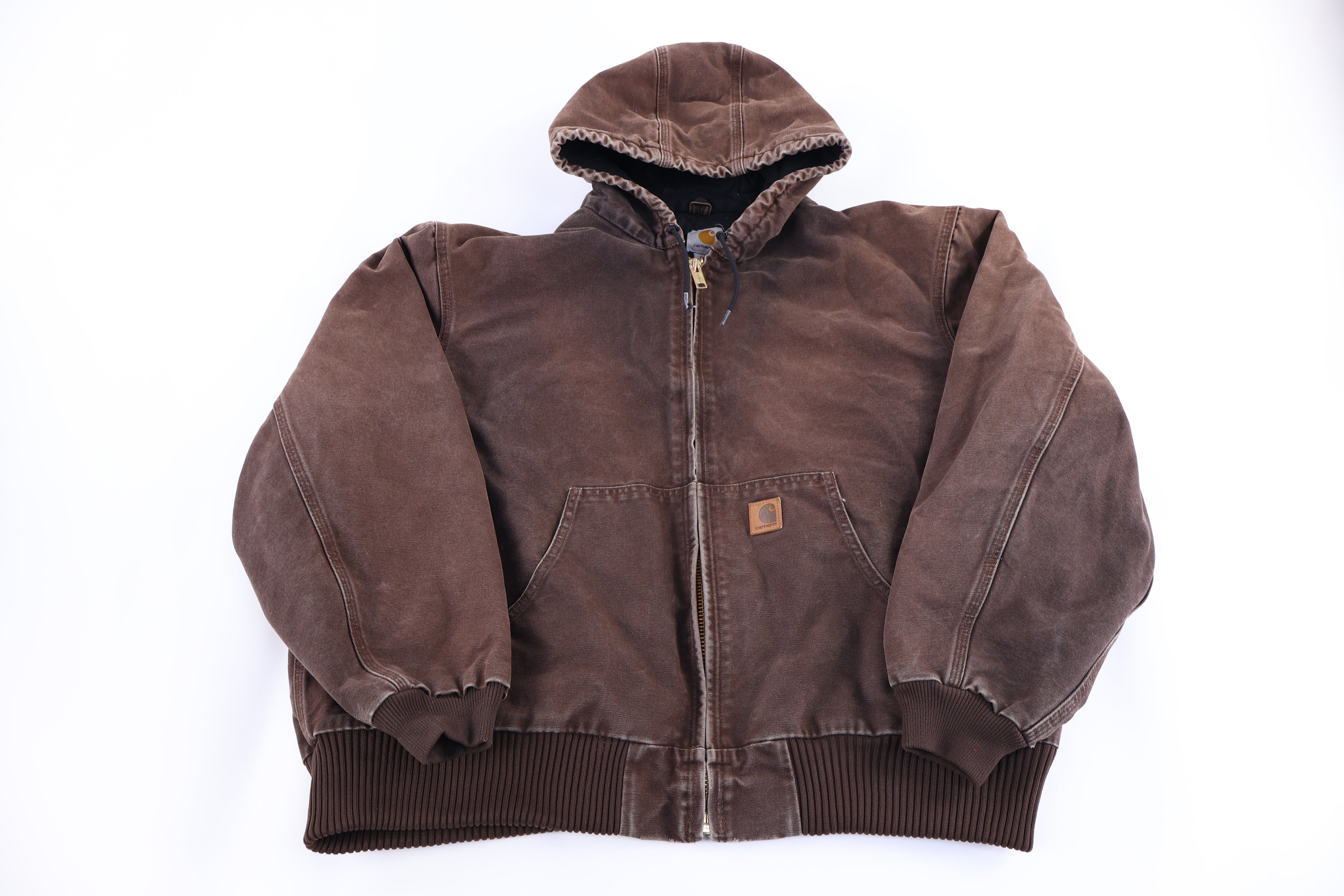 Carhartt Logo Patch Brown Full Zip Jacket
