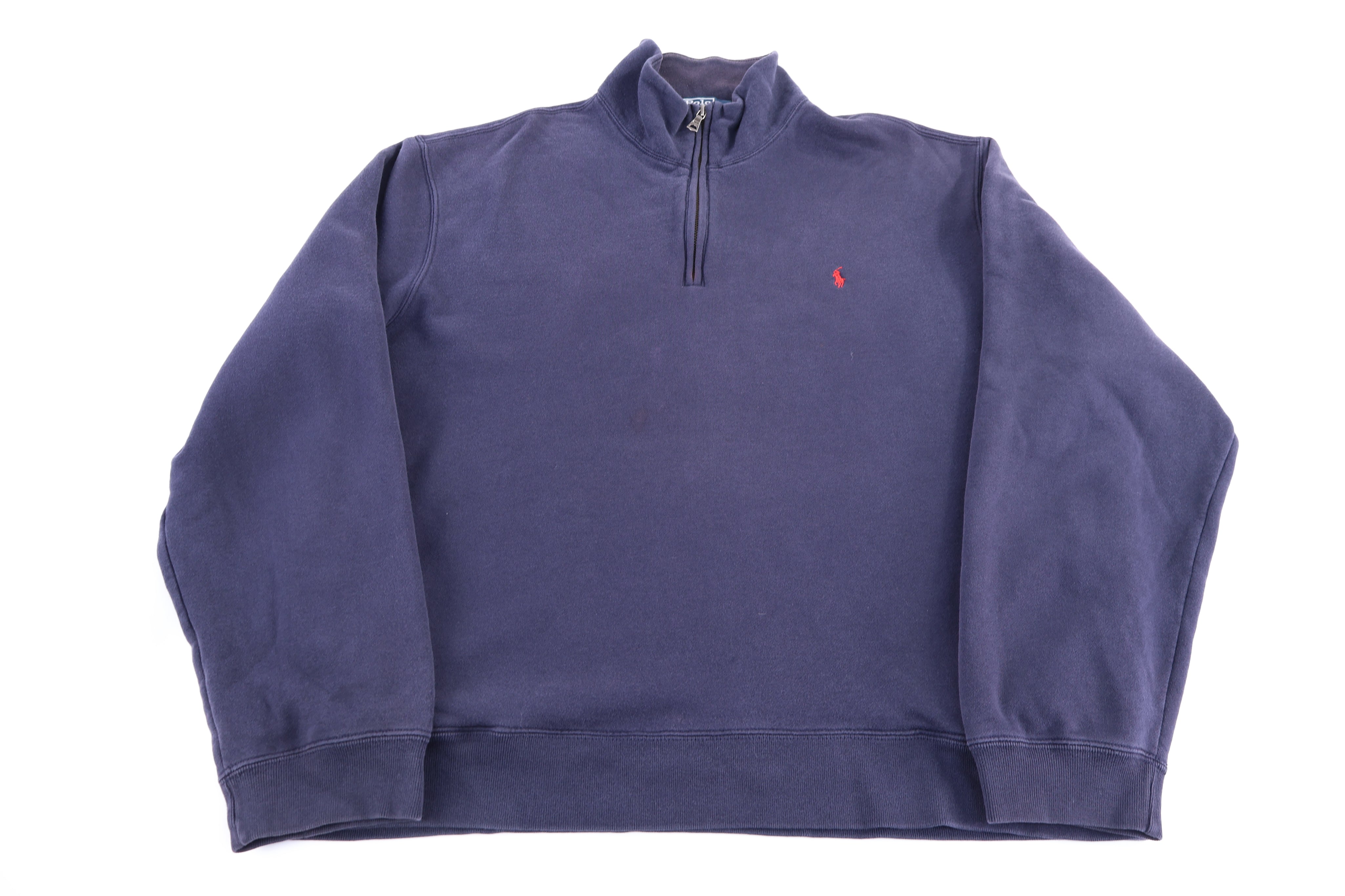 Polo by Ralph Lauren Embroidered Logo Blue Quarter Zip Sweater