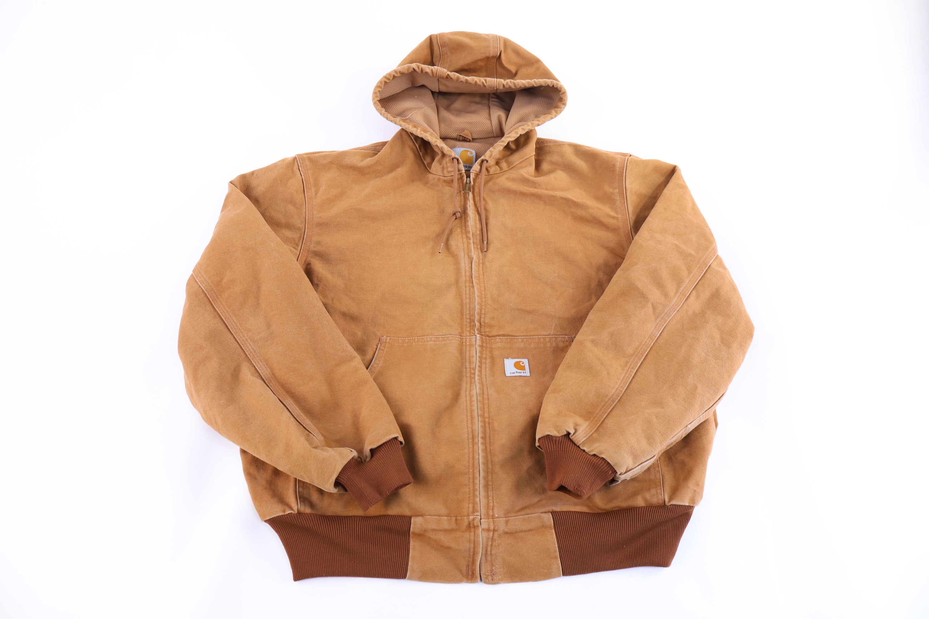 Carhartt Logo Patch Tan Full Zip Jacket