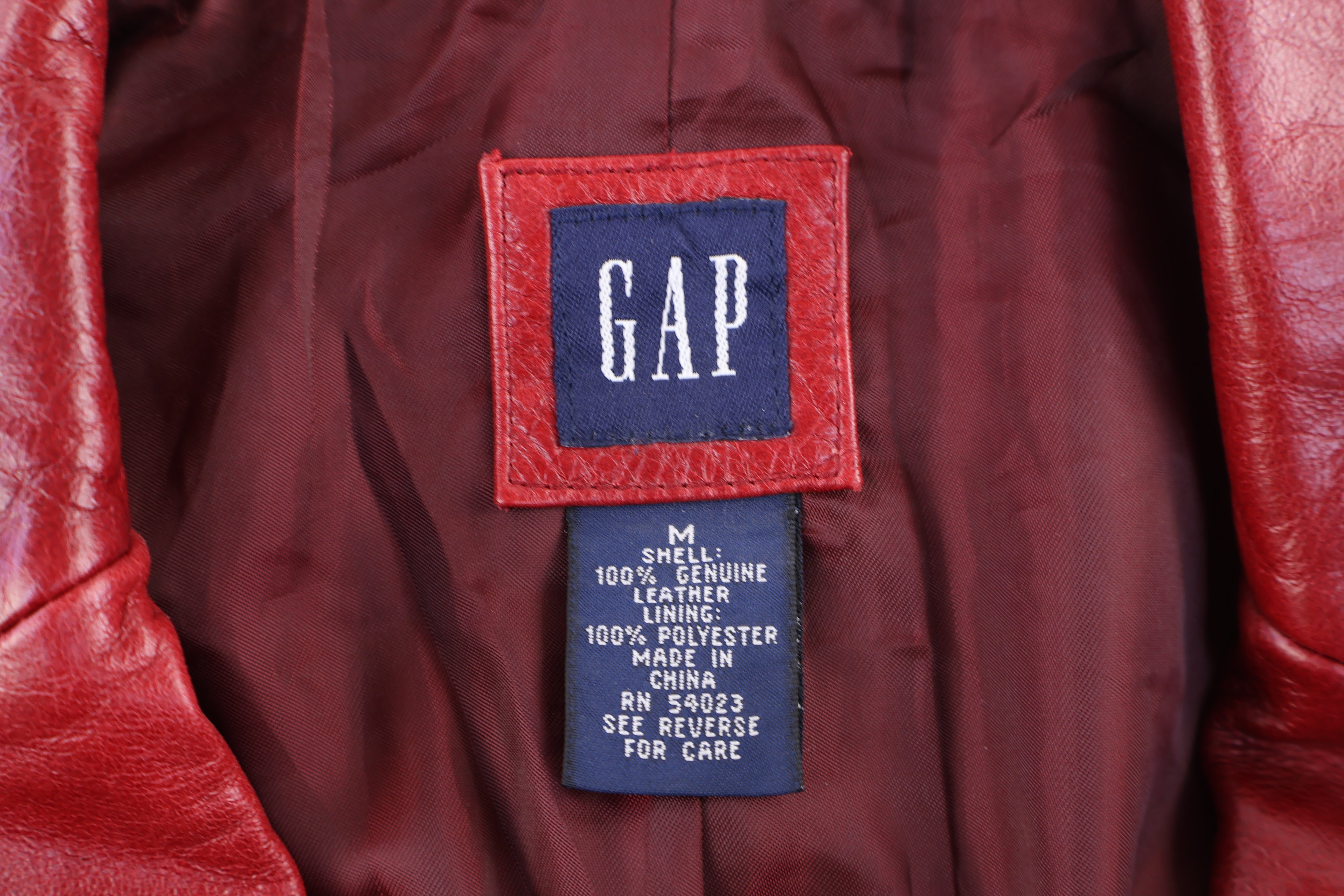 Women's Vintage GAP Red Leather Jacket