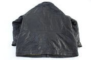 Vintage Nautica Full Zip Black Leather Jacket