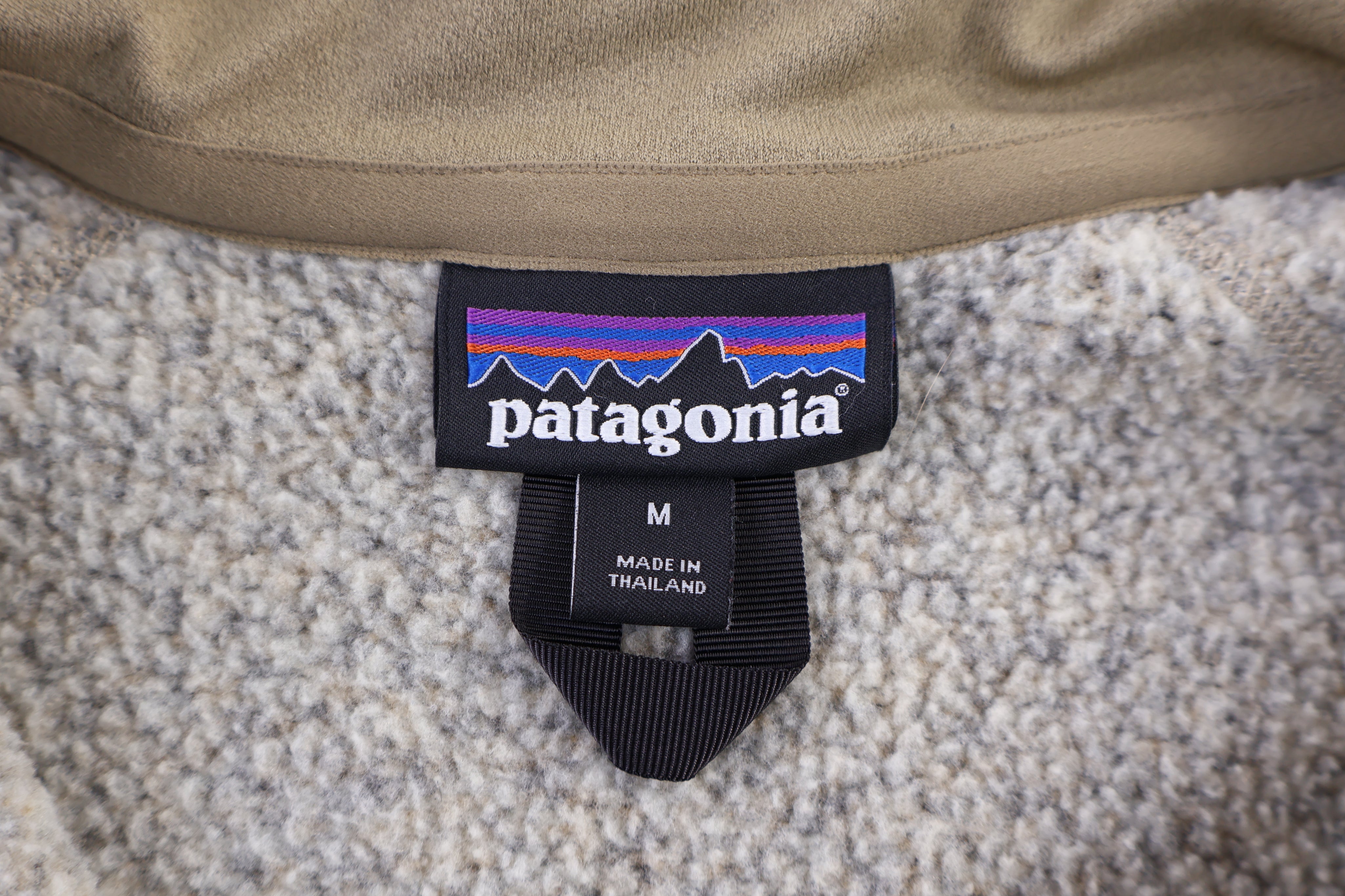 Patagonia Logo Patch Tan Quarter Zip Pullover