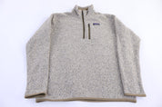 Patagonia Logo Patch Tan Quarter Zip Pullover