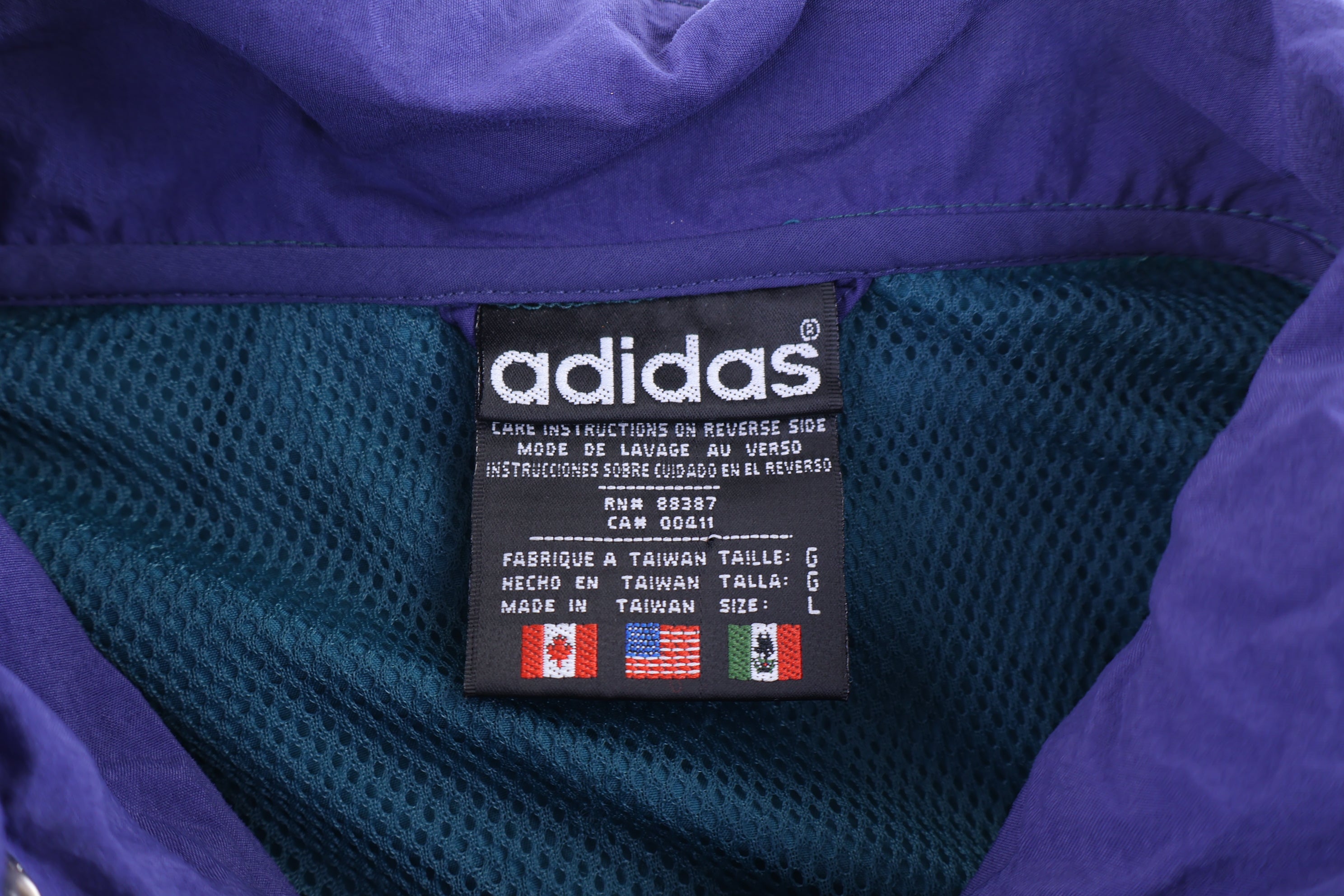 90's Adidas Embroidered Logo Multicolor Full Zip Jacket
