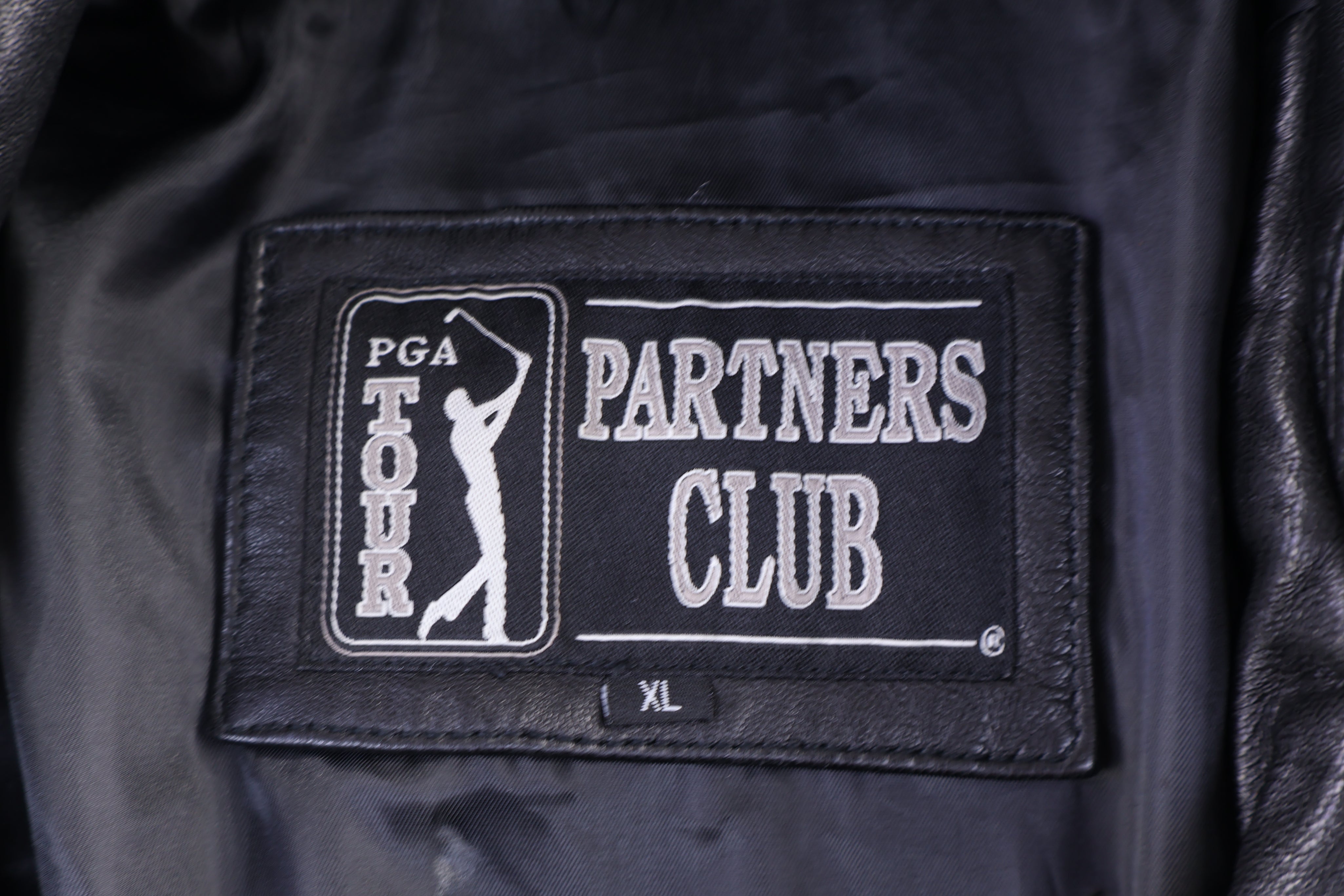 Vintage Partners Club Black Full Zip Leather Jacket