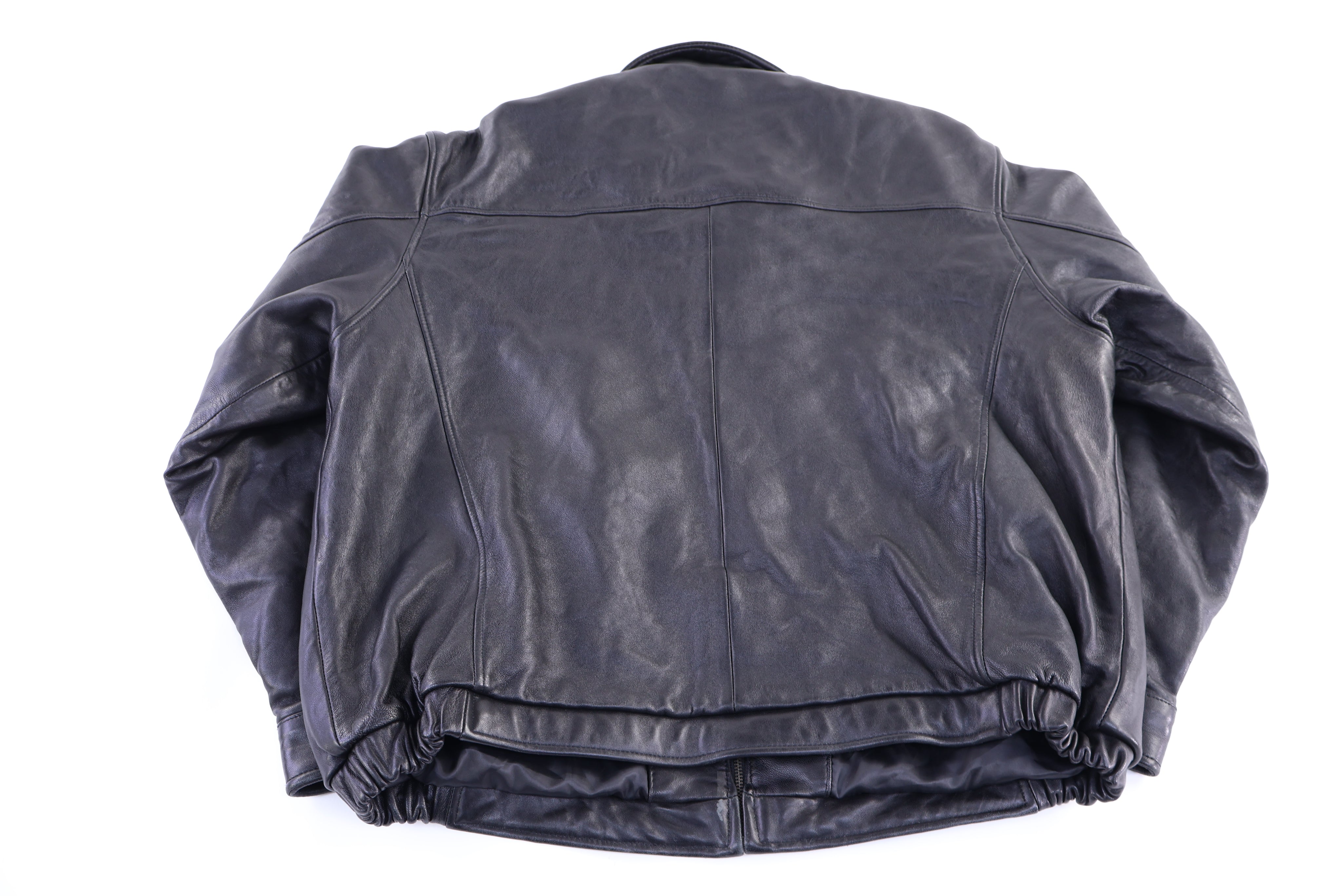 Vintage Partners Club Black Full Zip Leather Jacket