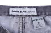 Royal Blue Black Denim Shorts