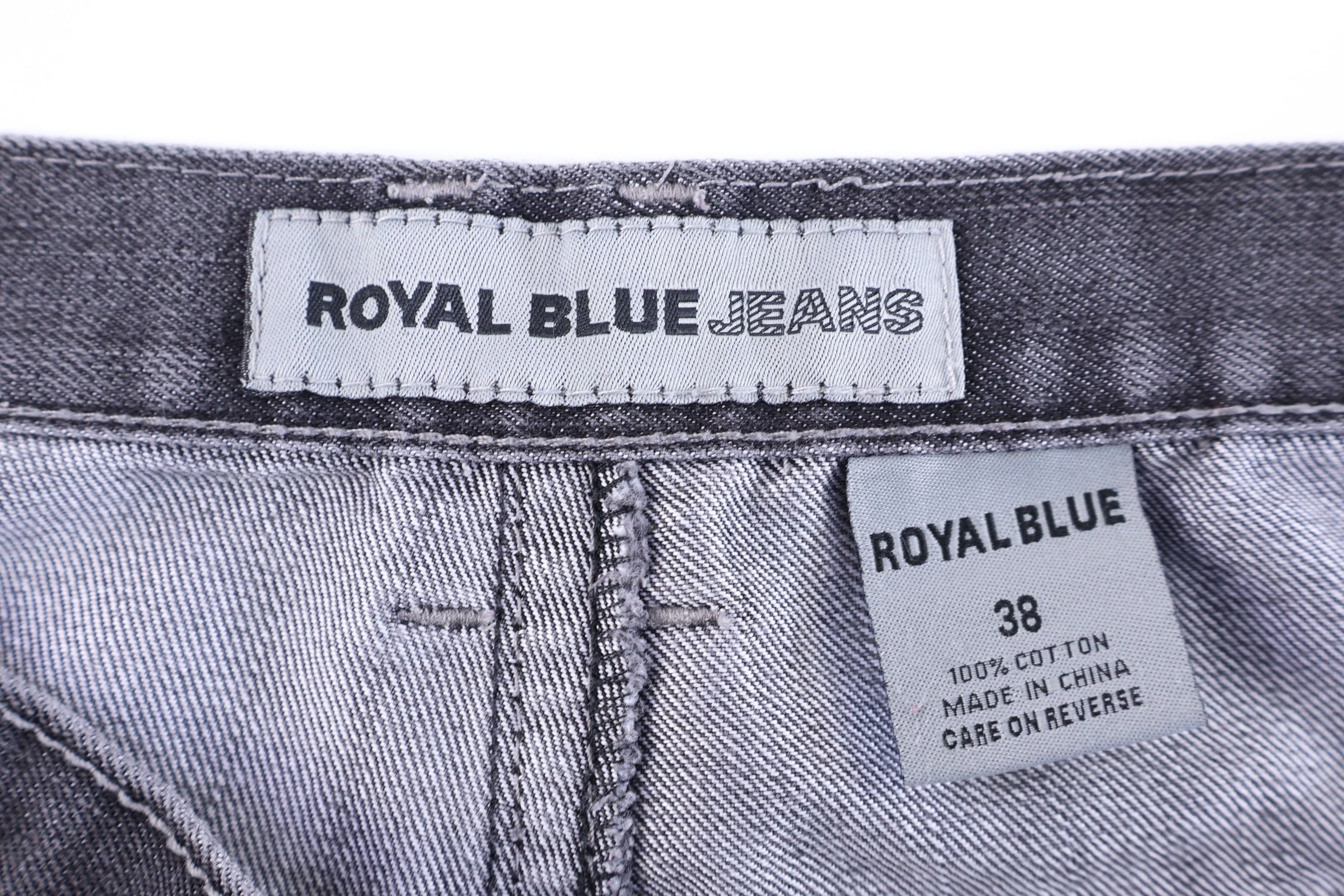 Royal Blue Black Denim Shorts