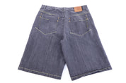 Royal Blue Black Denim Shorts