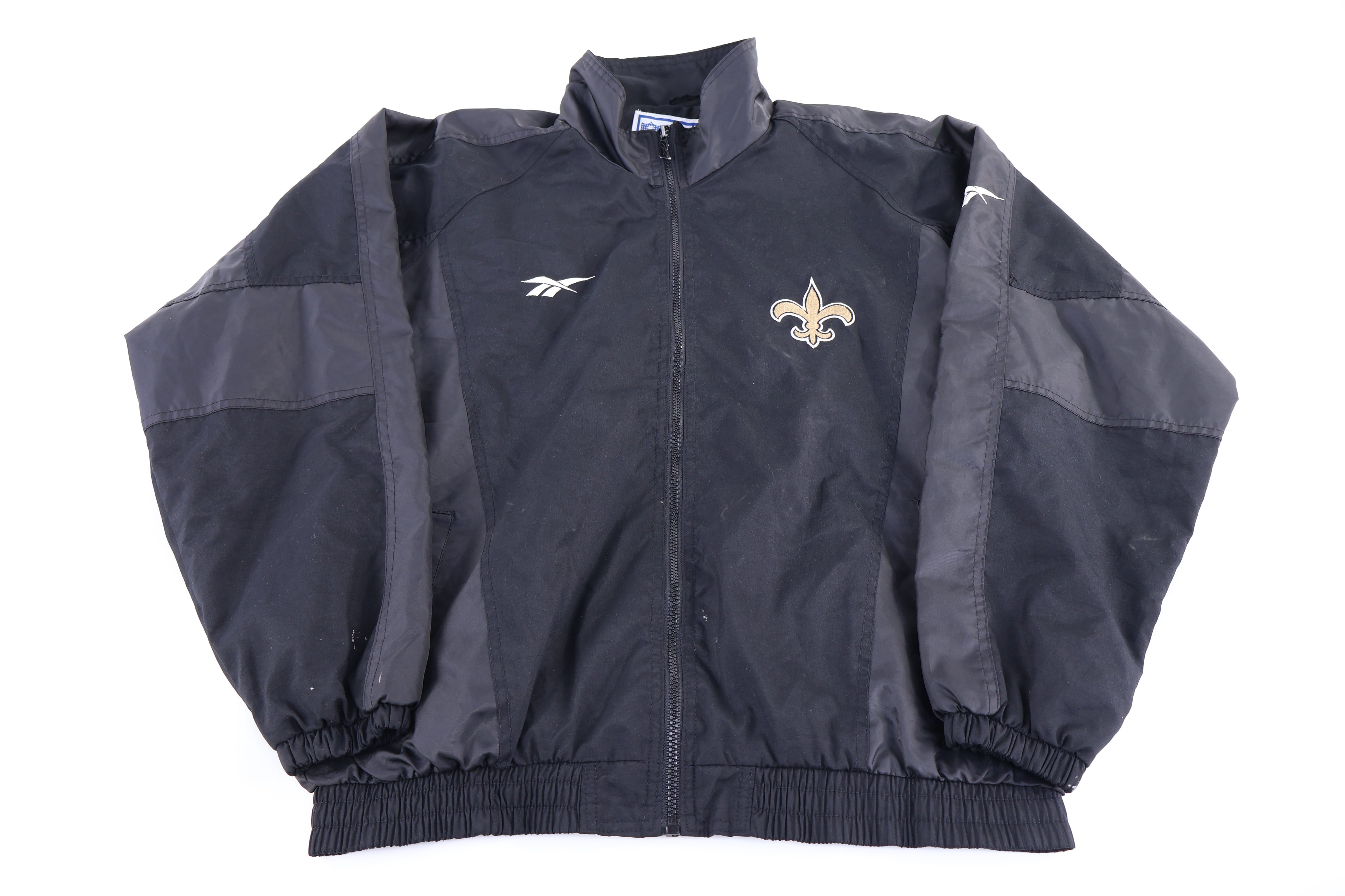 Vintage Reebok New Orleans Saints Full Zip Windbreaker Jacket