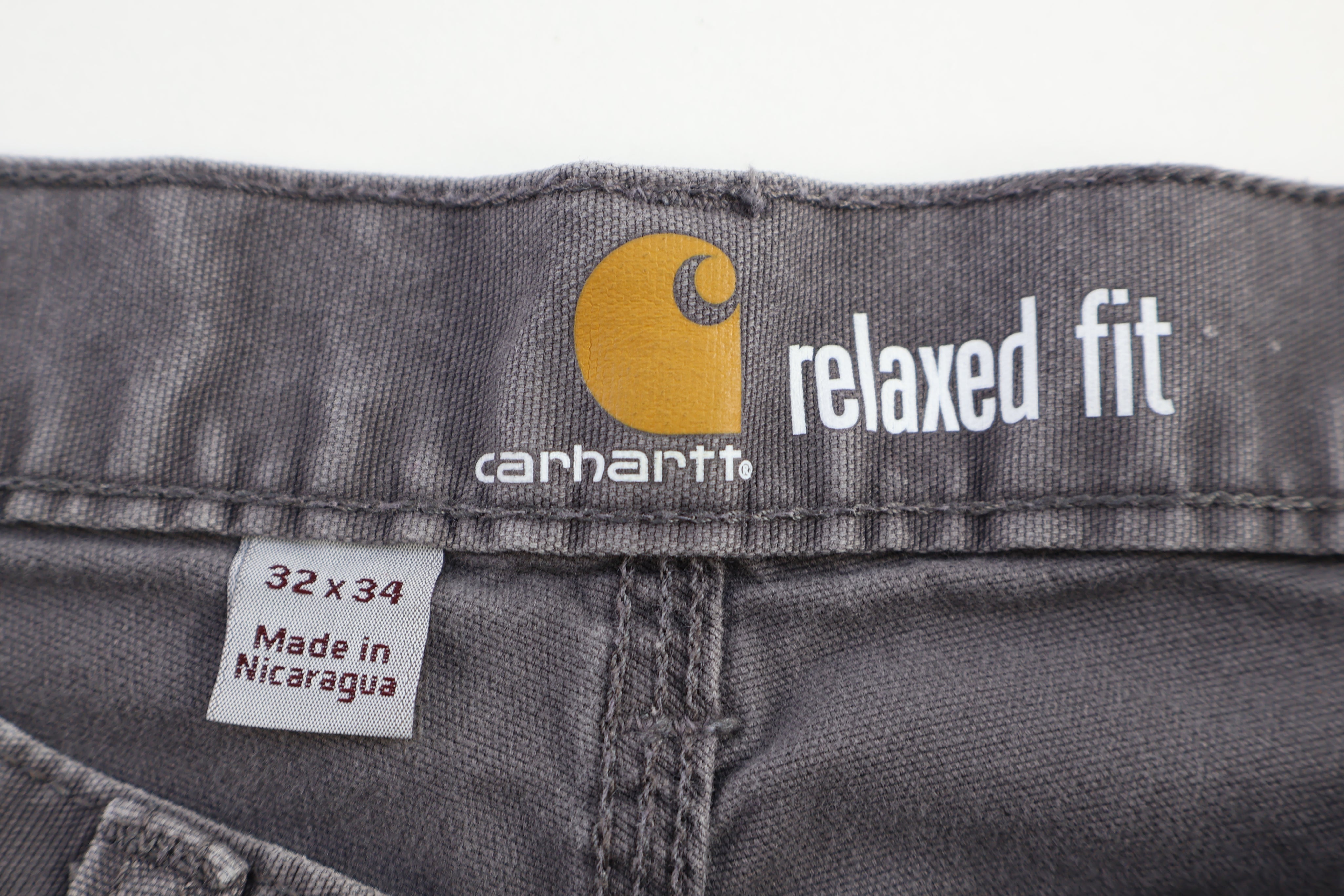 Carhartt Logo Patch Grey Relaxed Fit Pants