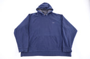 Vintage Nike Embroidered Logo Blue Pullover Hoodie