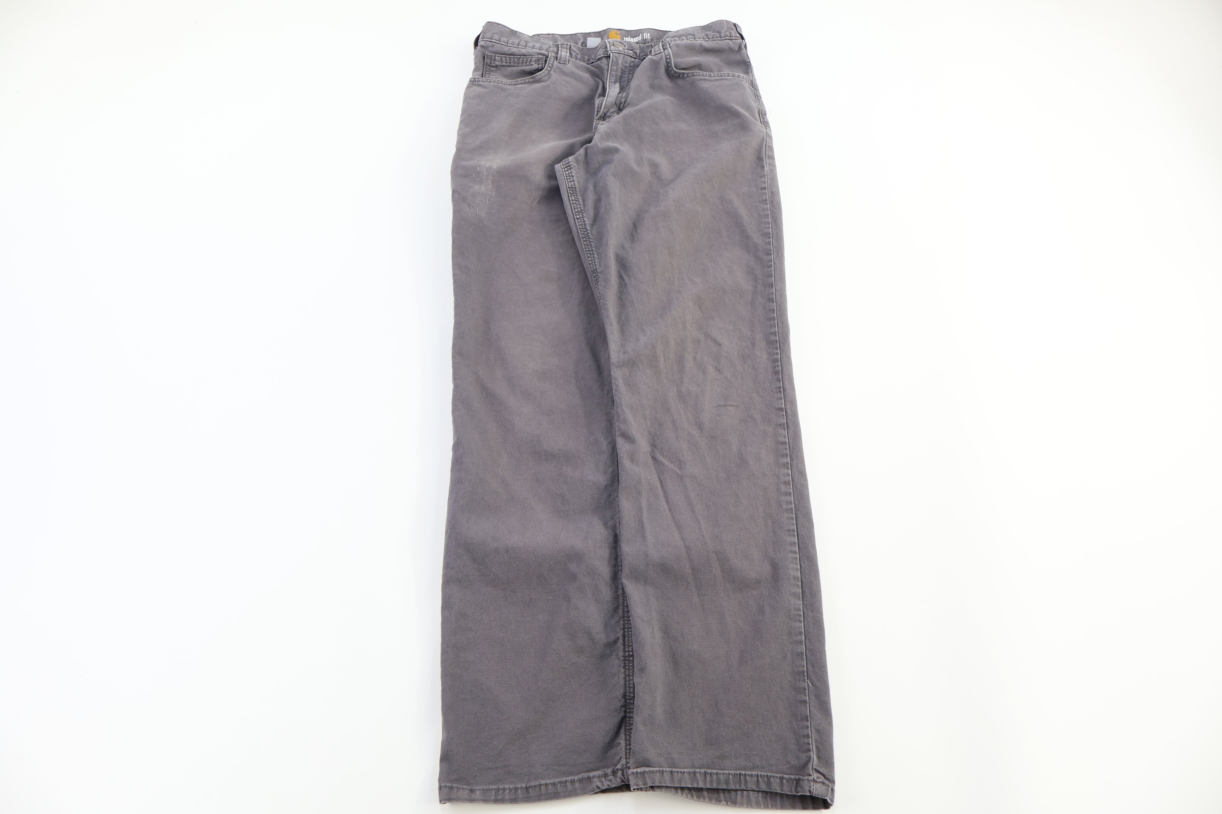 Carhartt Logo Patch Grey Relaxed Fit Pants