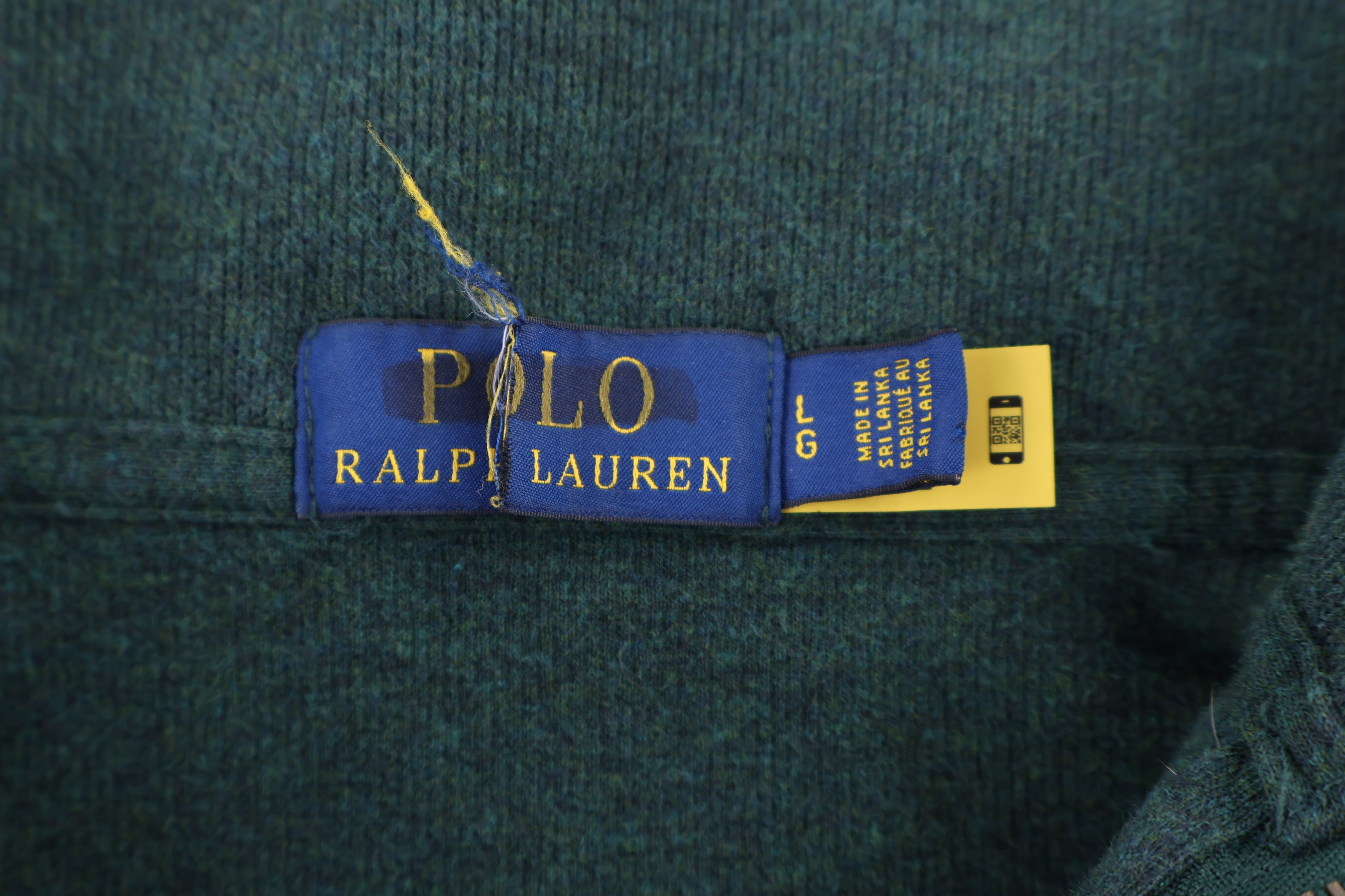 Polo Ralph Lauren Embroidered Logo Green Quarter Zip Sweater