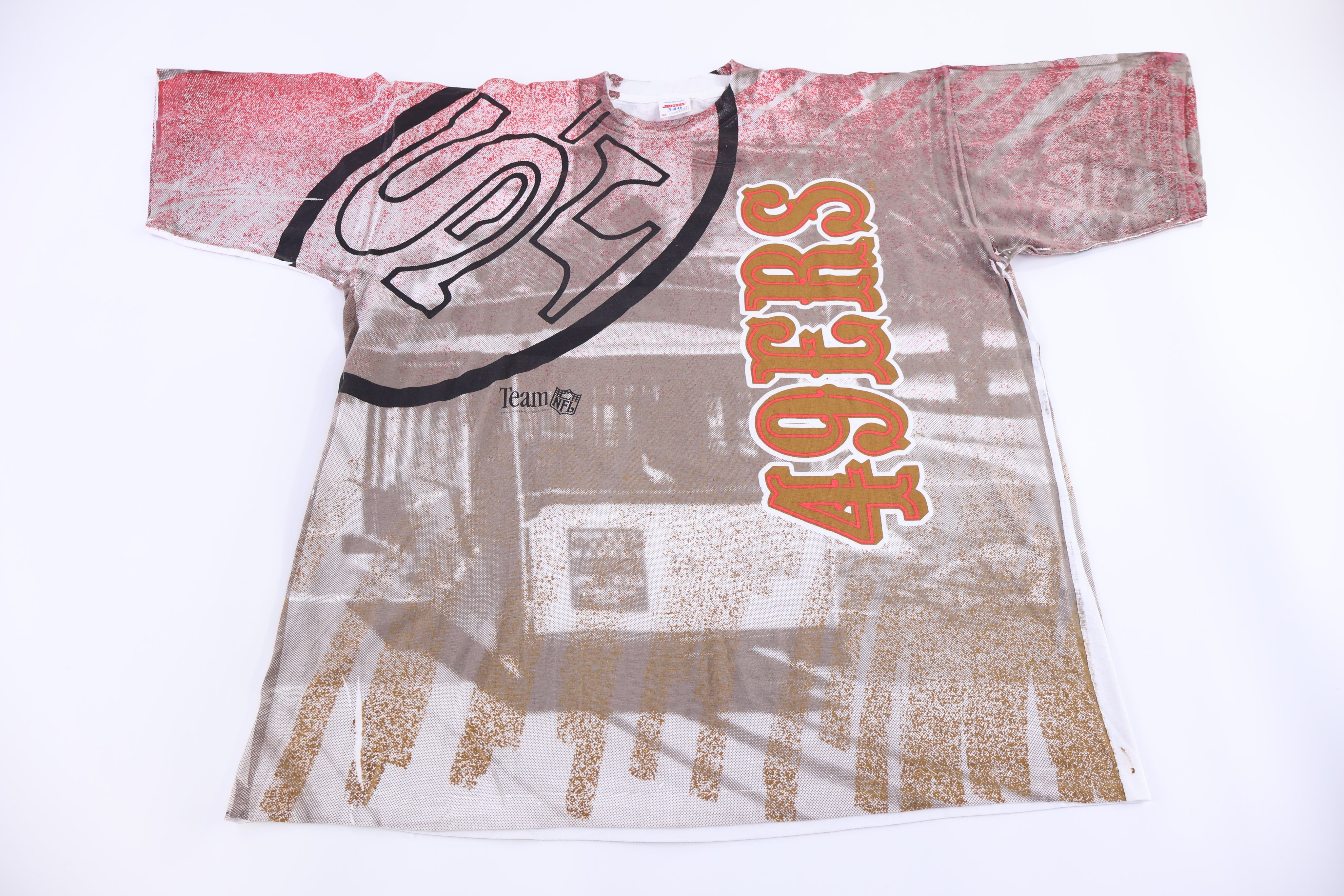 90's San Francisco 49ers Football All Over Graphic T-shirt