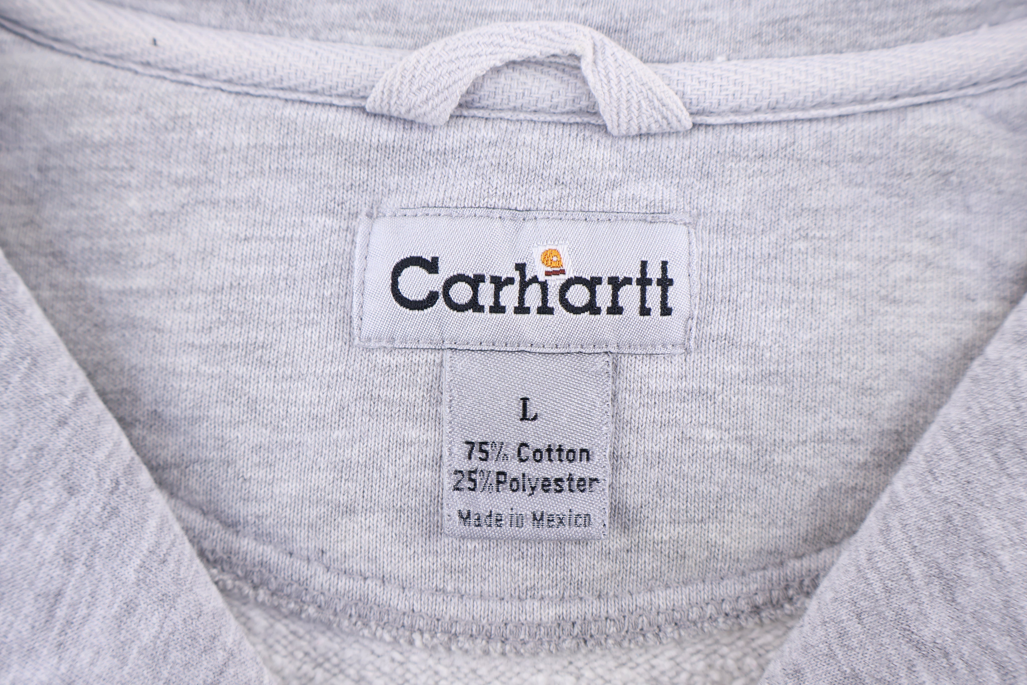 Carhartt Logo Patch Grey Quarter Zip Sweatshirt