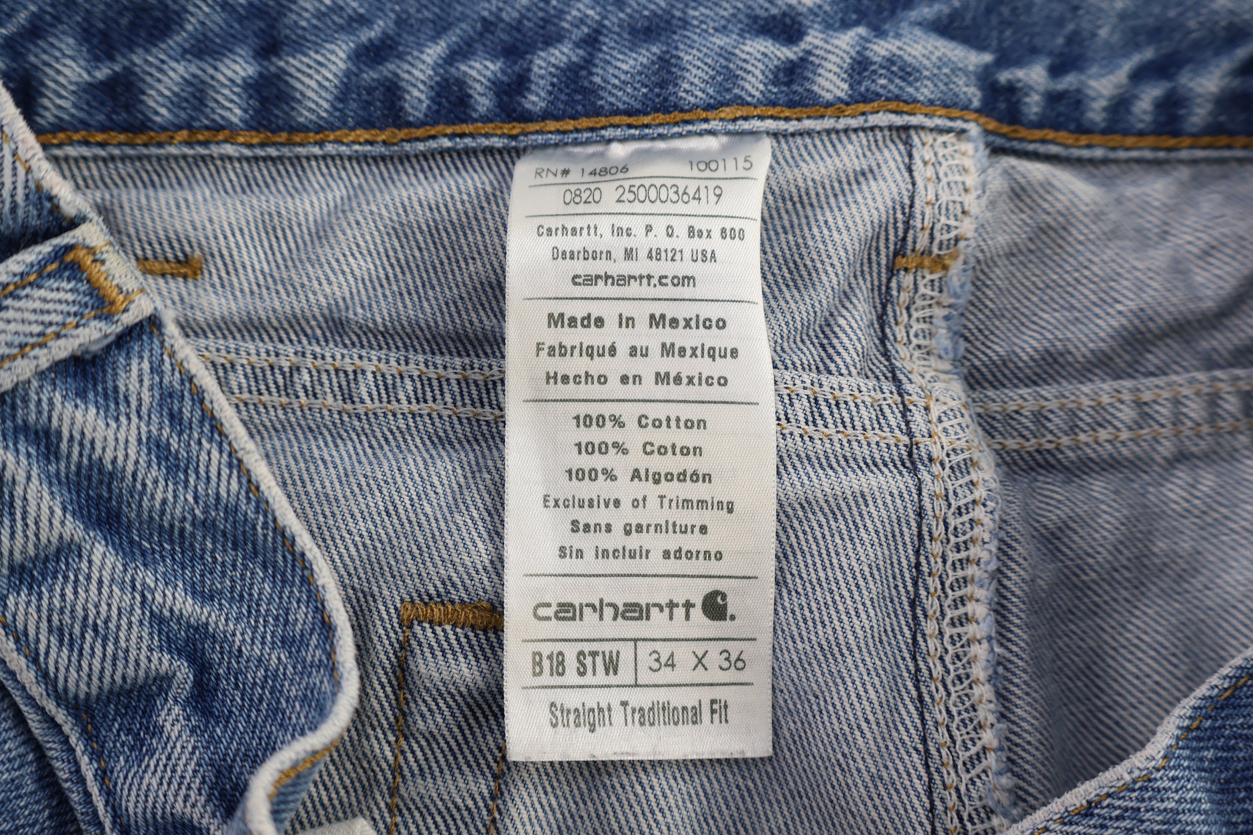 Carhartt Logo Patch Light Wash Denim Jeans