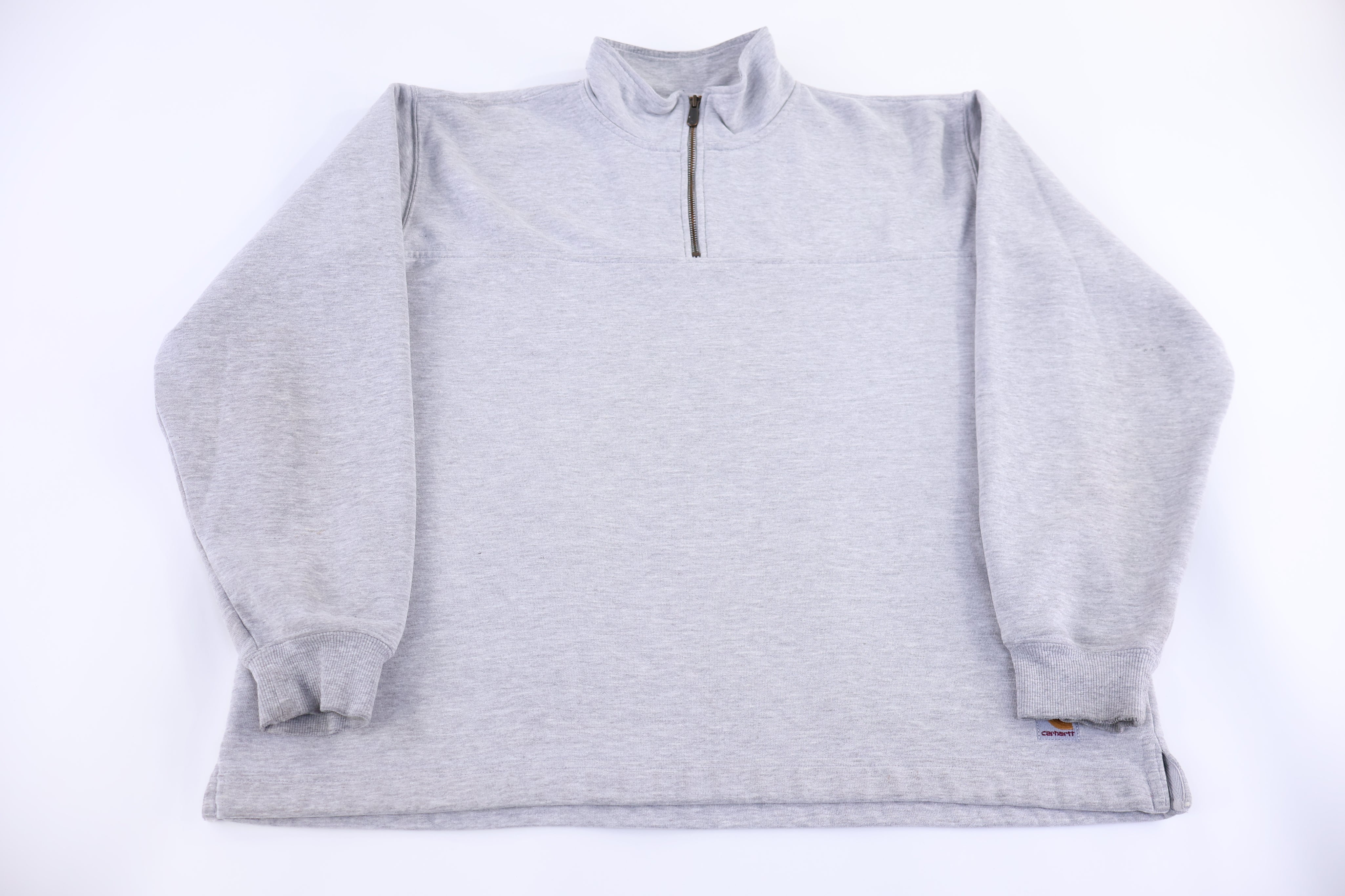 Carhartt Logo Patch Grey Quarter Zip Sweatshirt