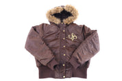 Women's Southpole Brown Full Zip Puffer Jacket