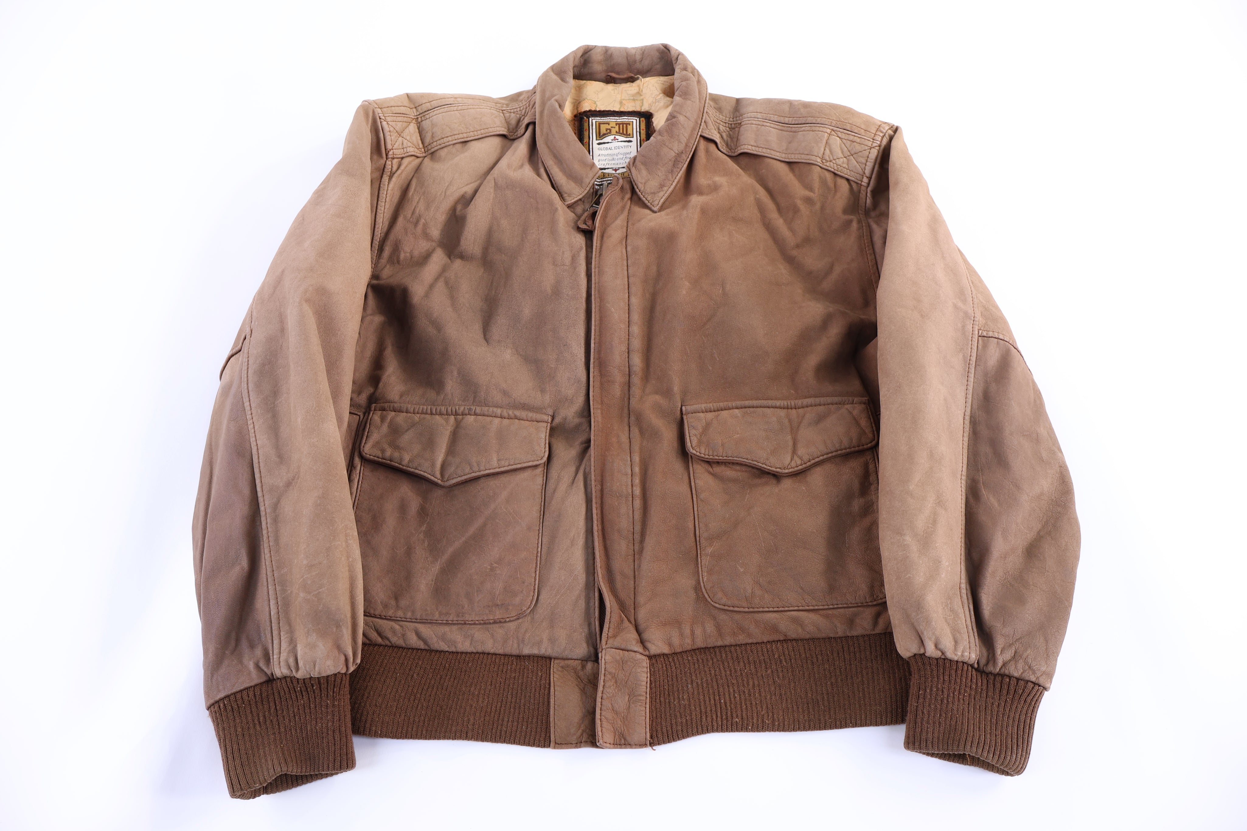 80's G-III Brown Leather Bomber Jacket