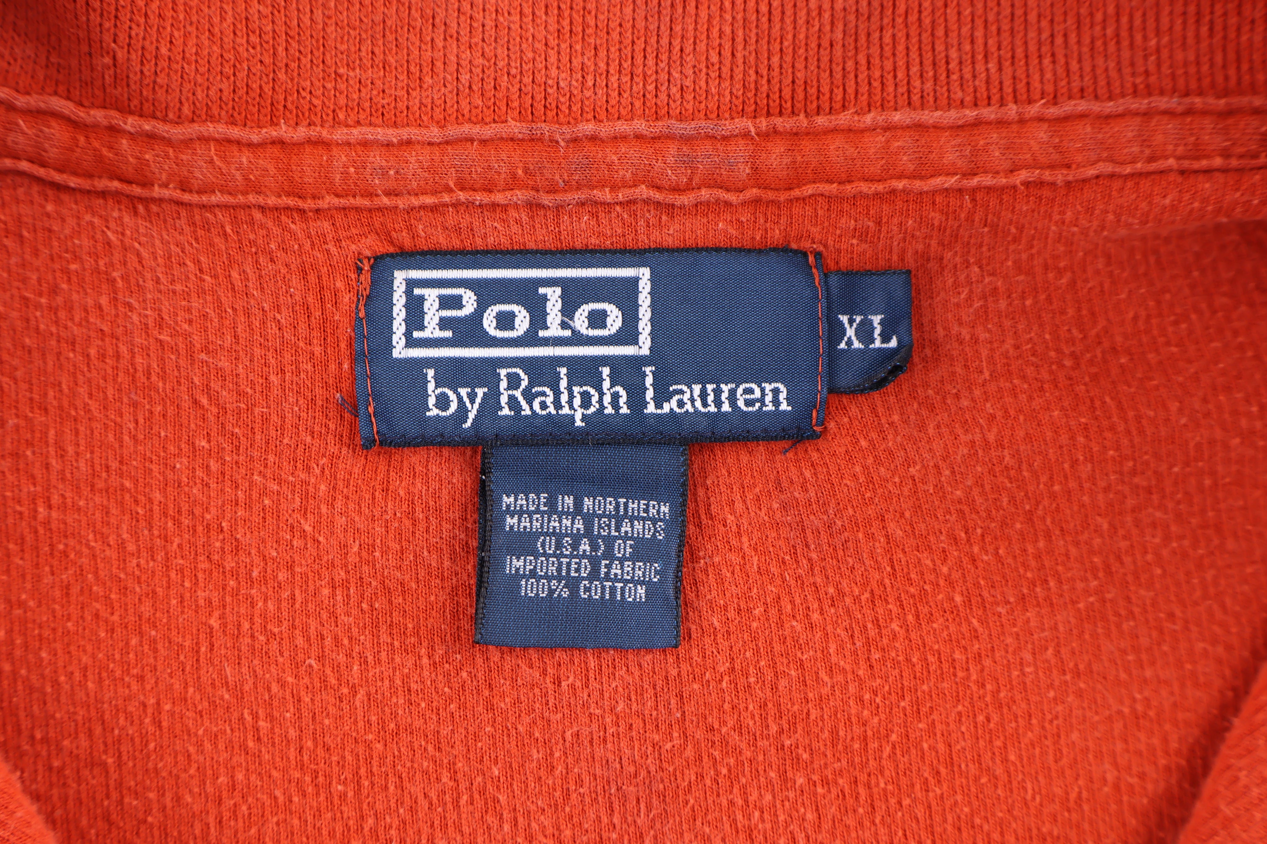 Polo by Ralph Lauren Embroidered Logo Orange Quarter Zip Sweater