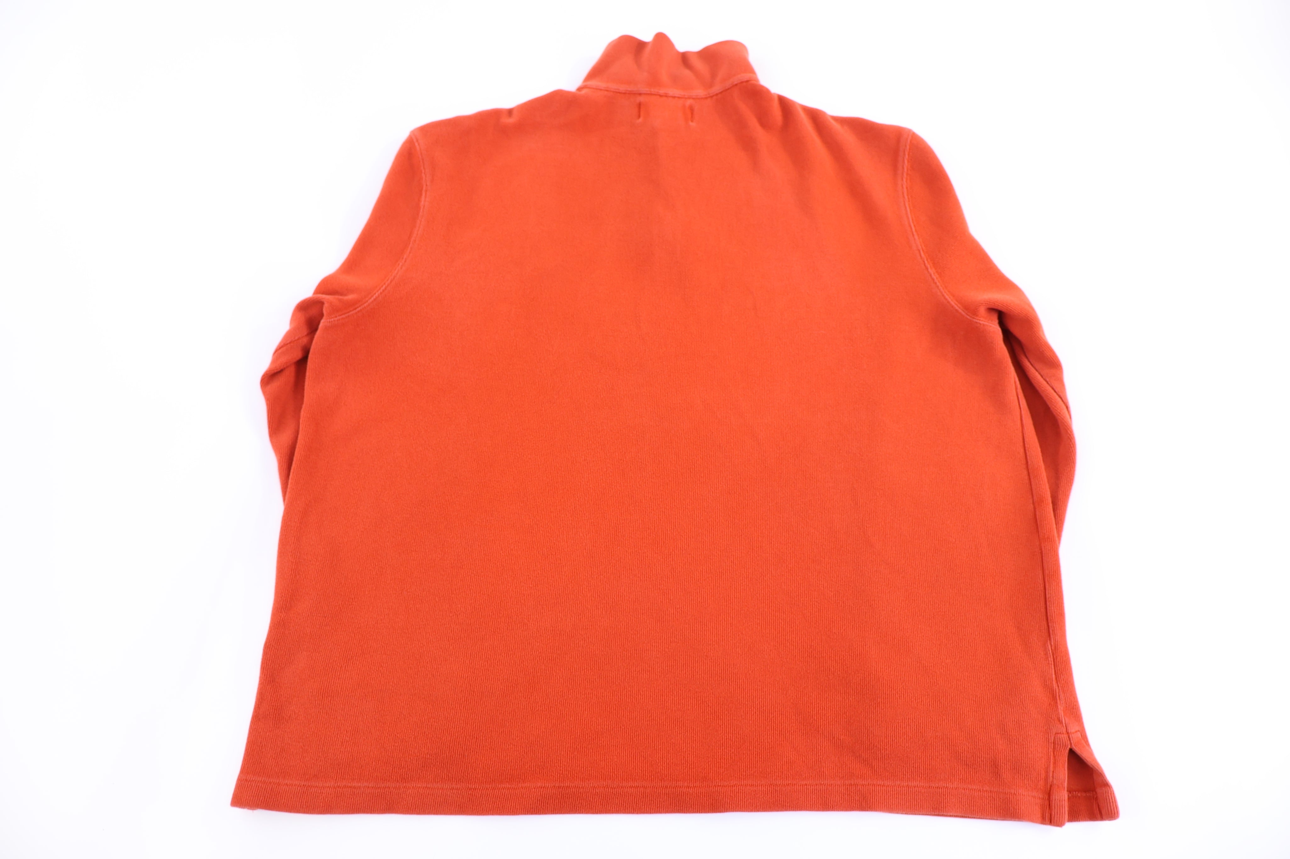Polo by Ralph Lauren Embroidered Logo Orange Quarter Zip Sweater