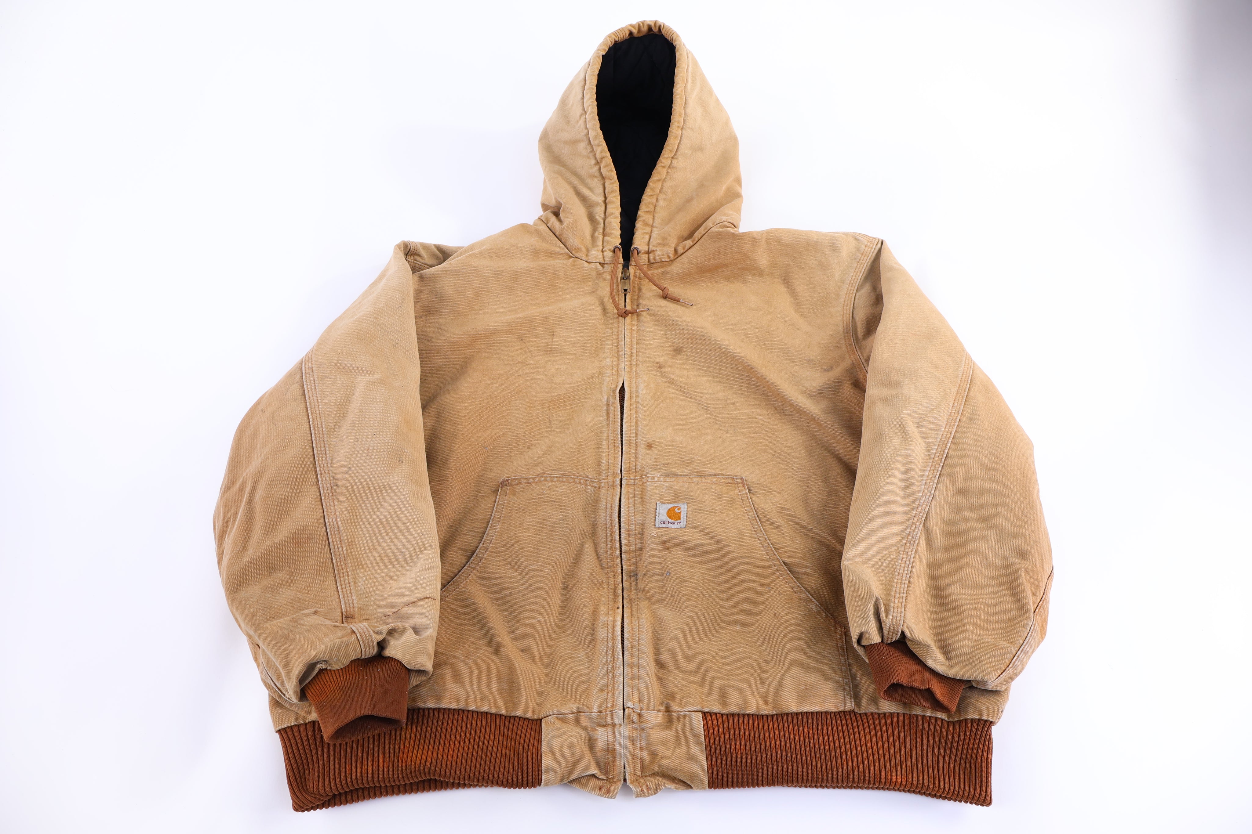 Carhartt Logo Patch Tan Full Zip Jacket